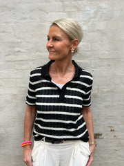 Alisson Polo Top Black/Cloud Dancer