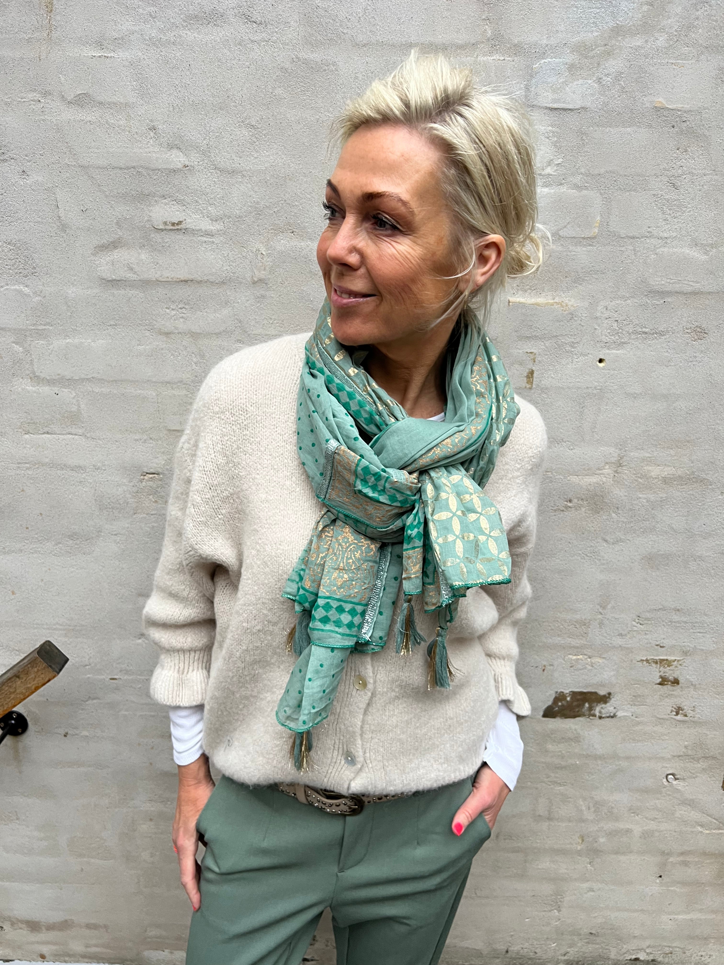 Cyrille scarf green- gold