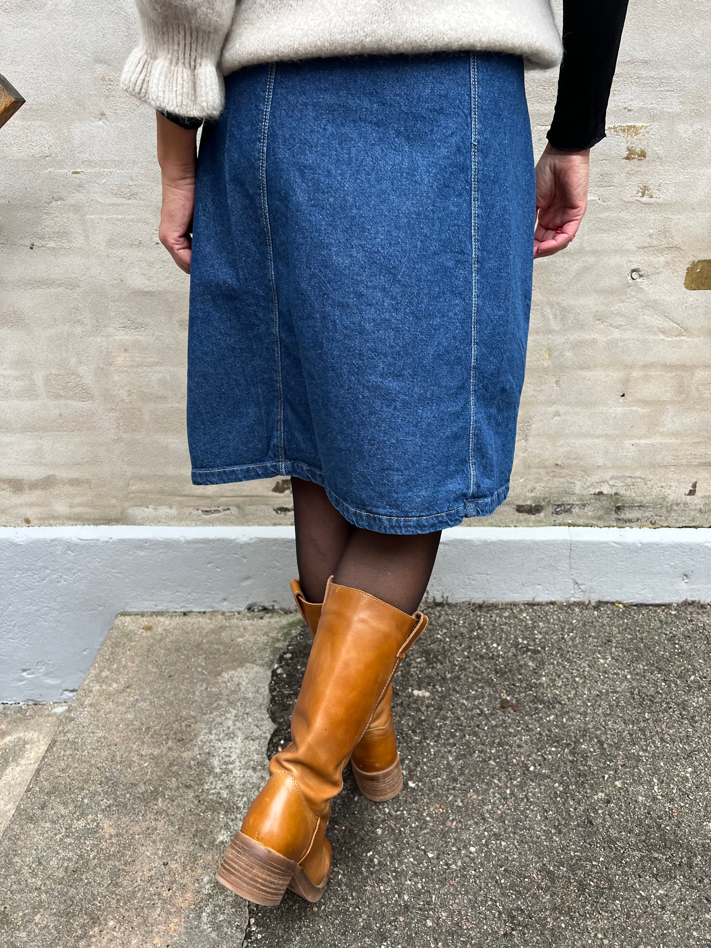 Ray short wrap skirt denim blue