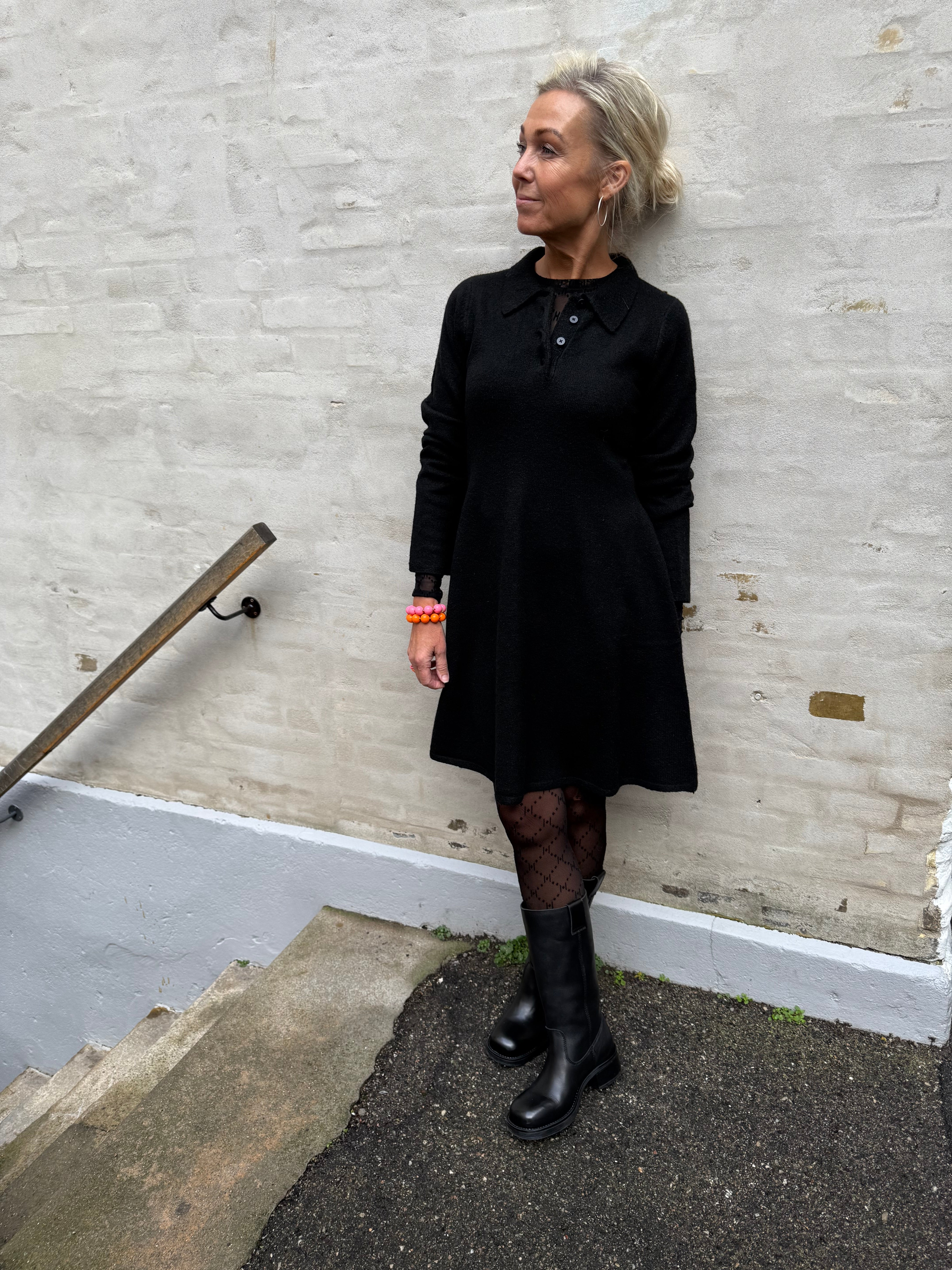 Rosemary Life L/S Collar Dress - Black