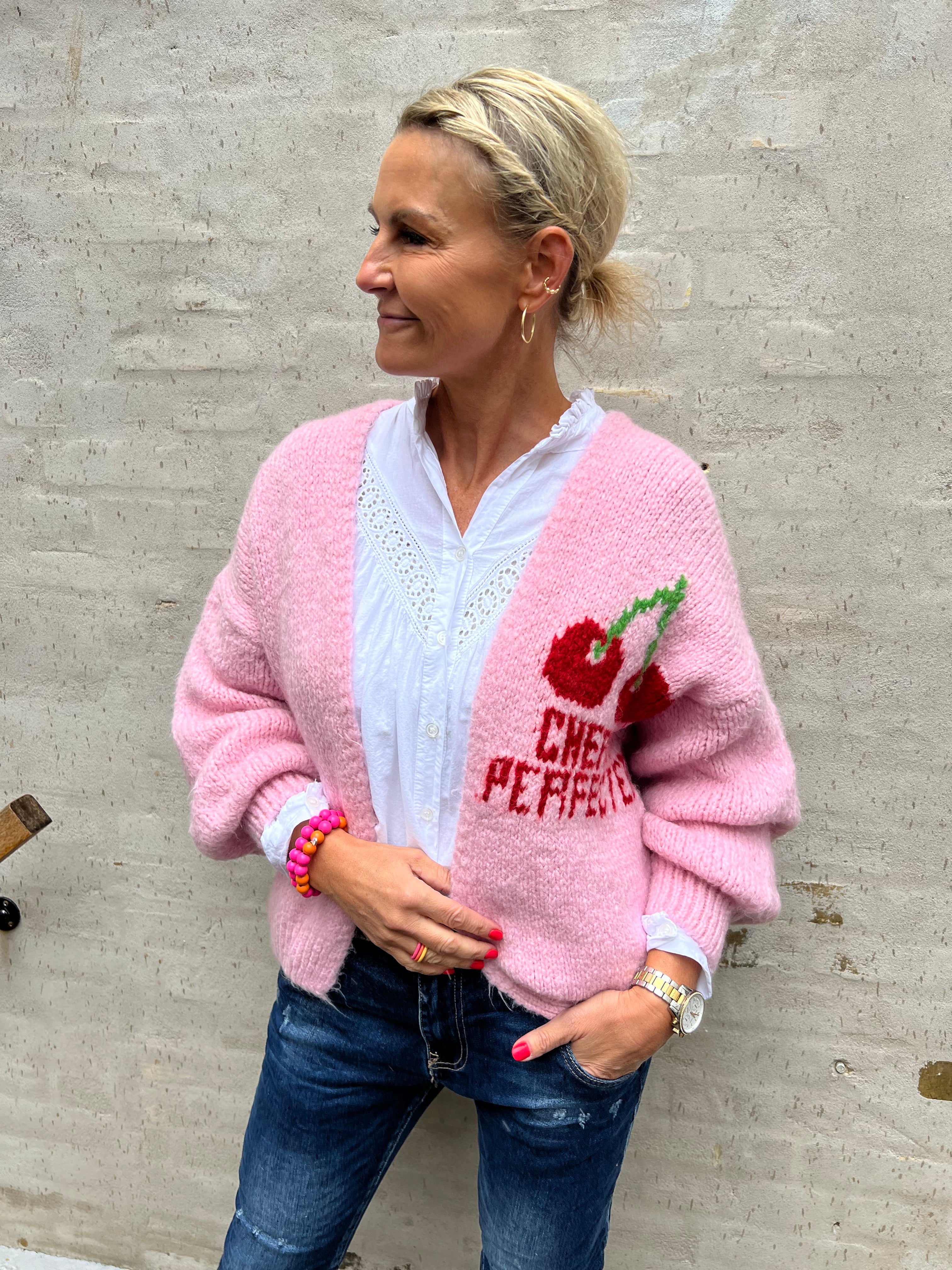 Cherry cardigan rosa