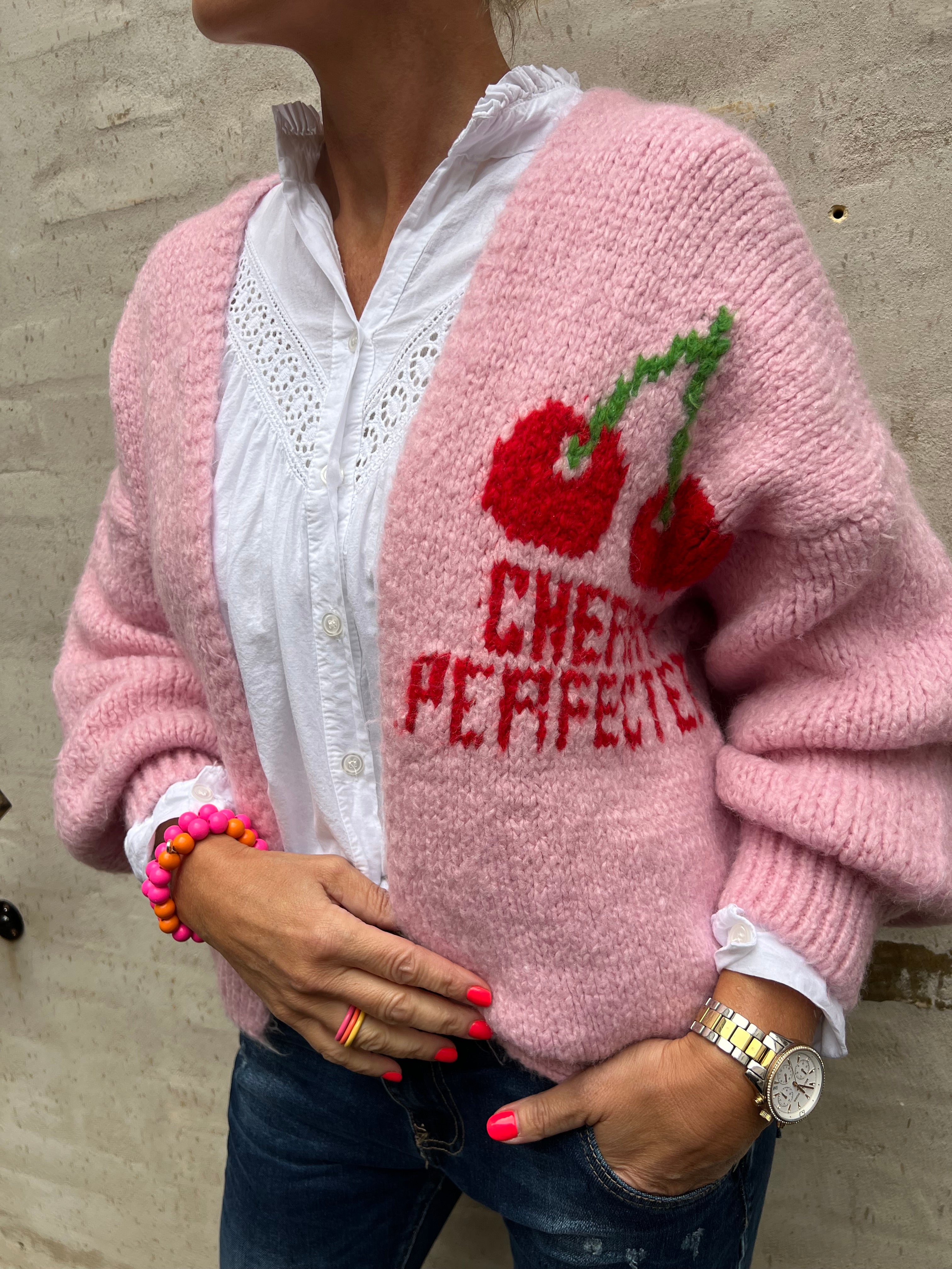 Cherry cardigan rosa