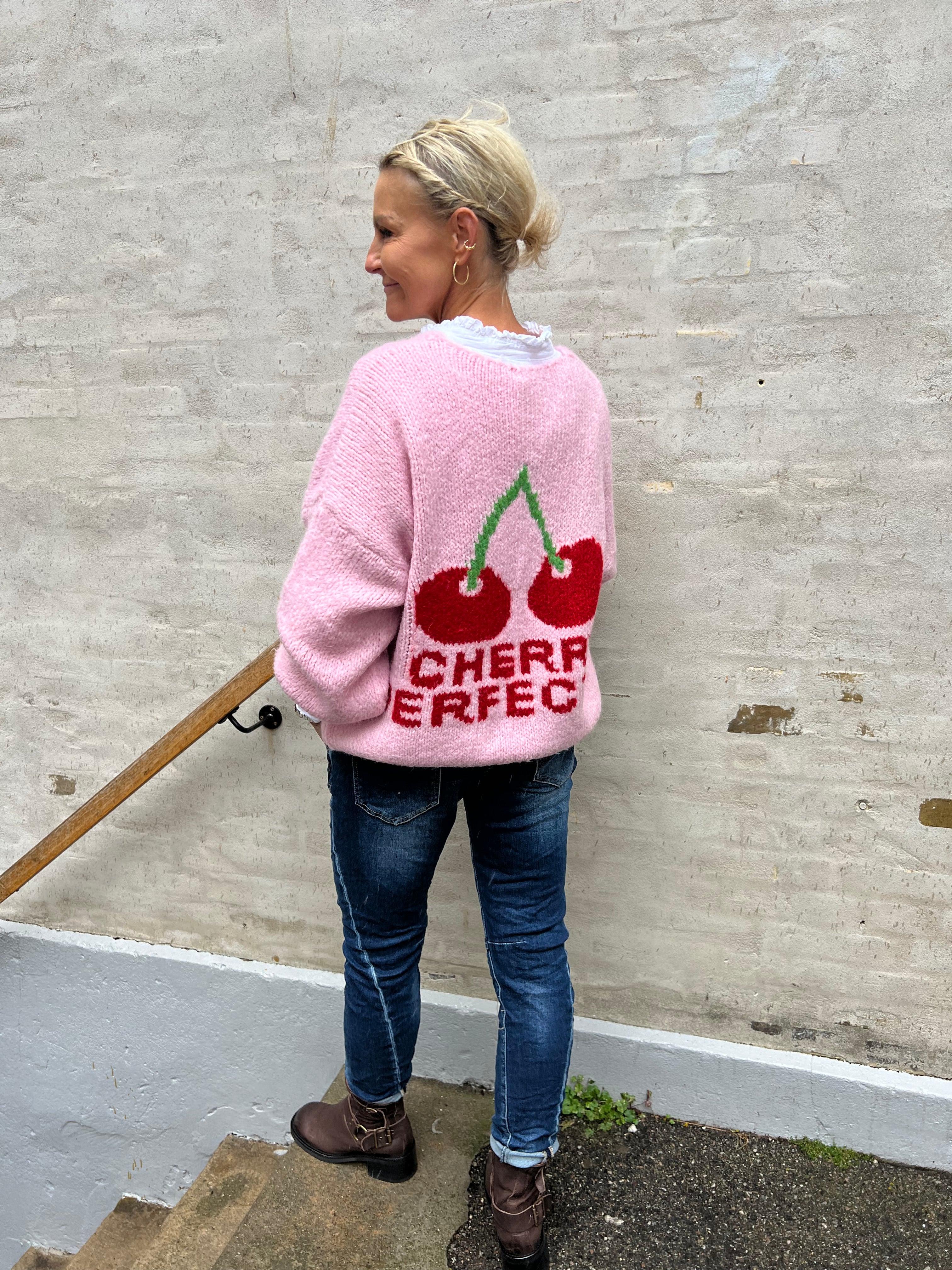 Cherry cardigan rosa