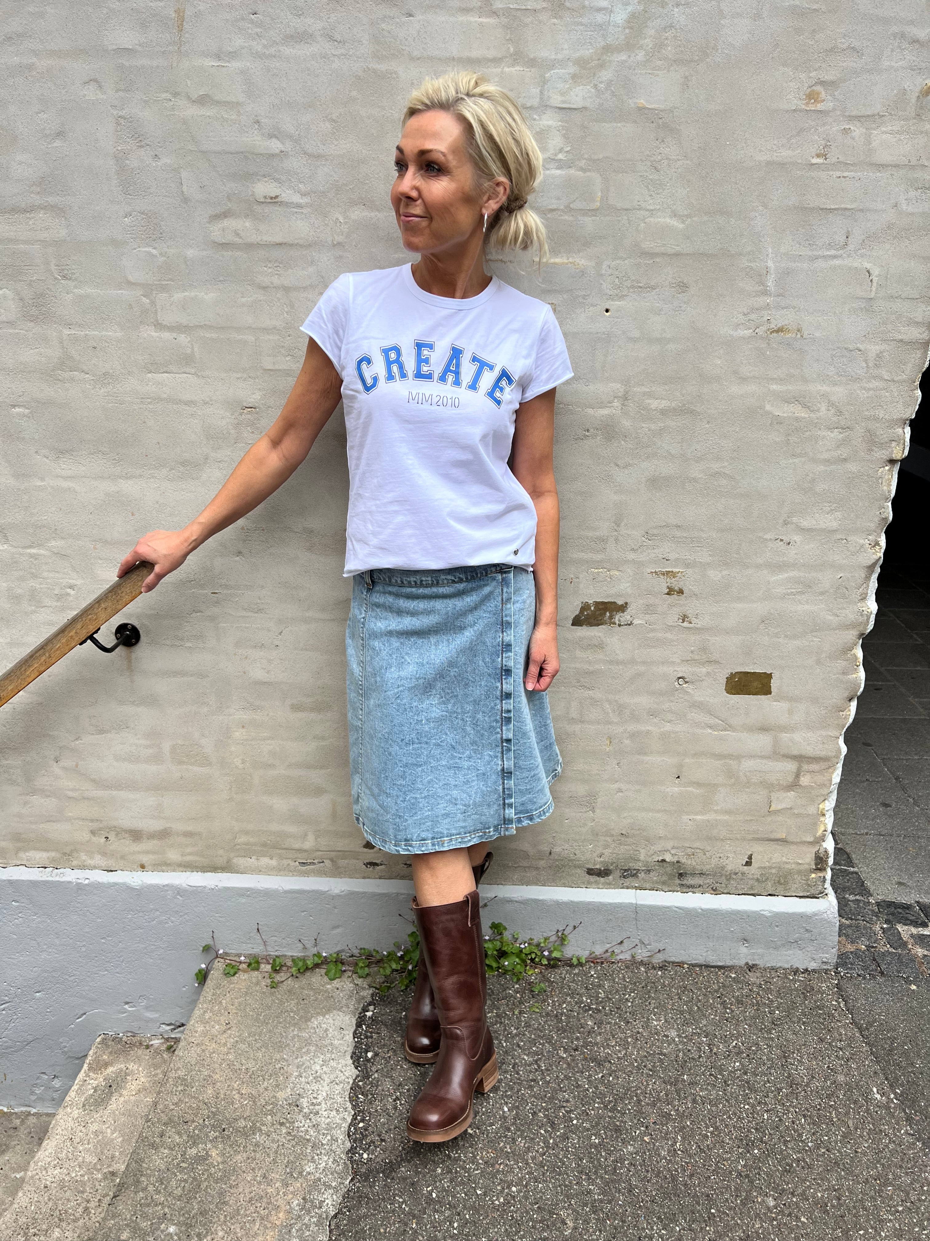 Russel short wrap skirt denim