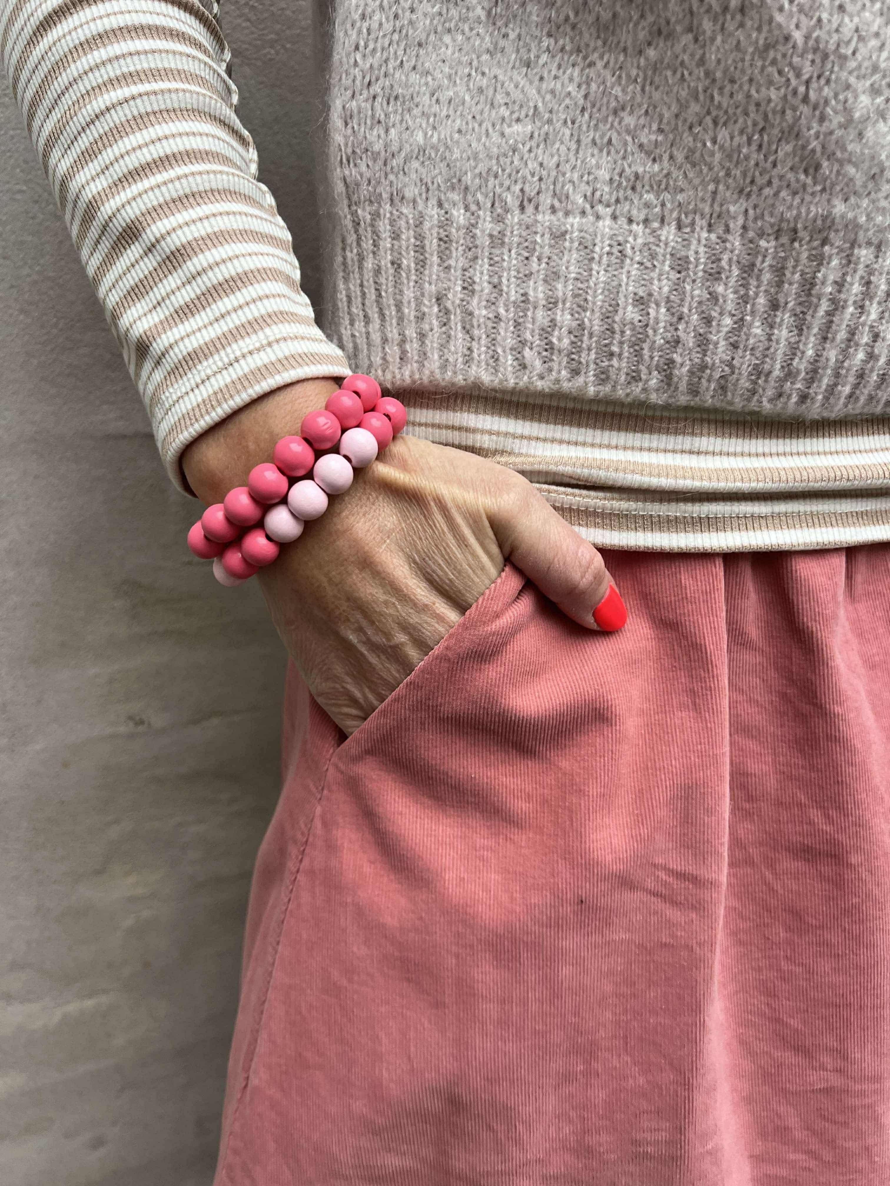 Timber bracelet old rose / baby pink