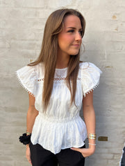 Maddie Frill Top White