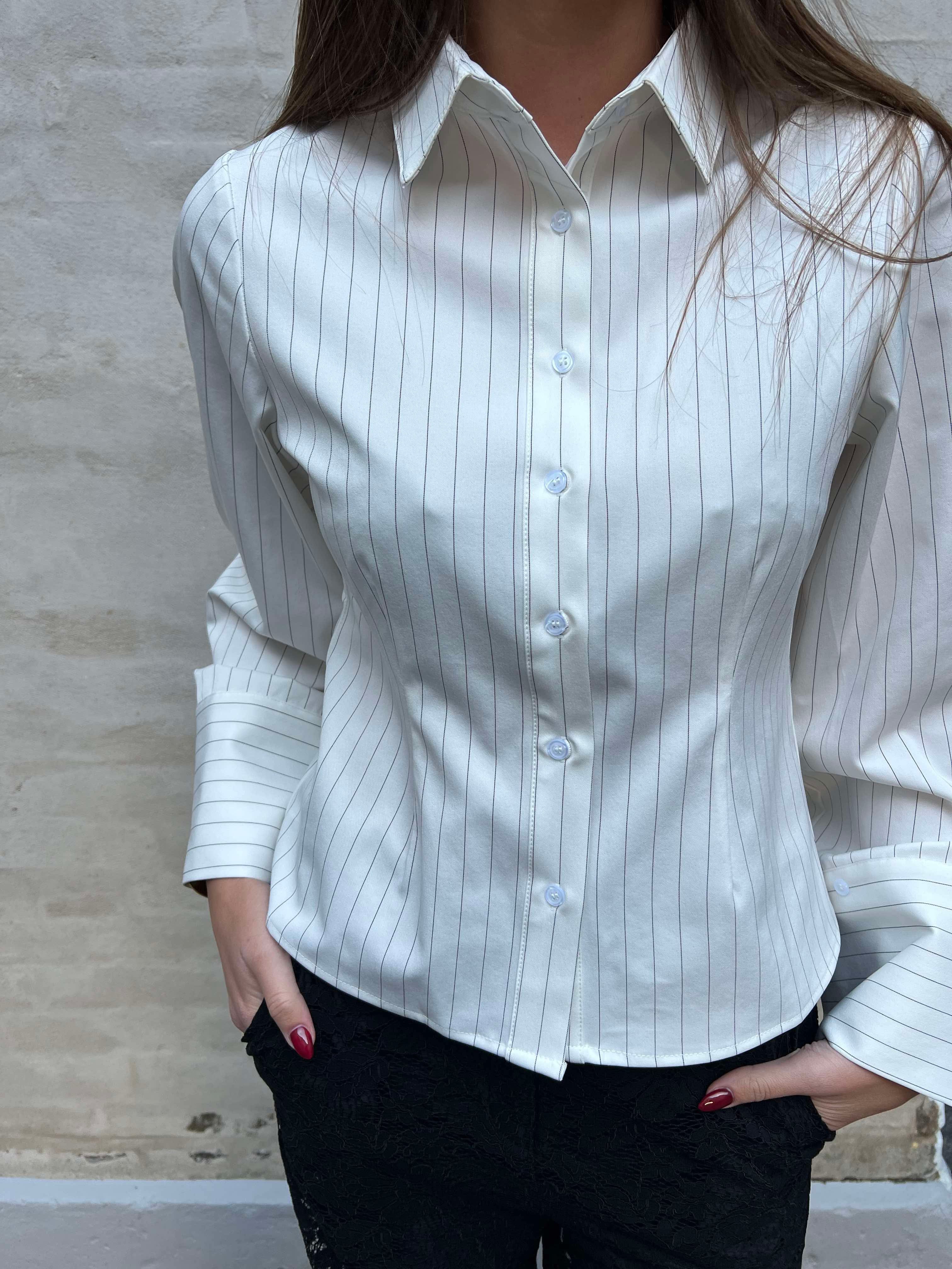 Rosa pinstripe shirt white