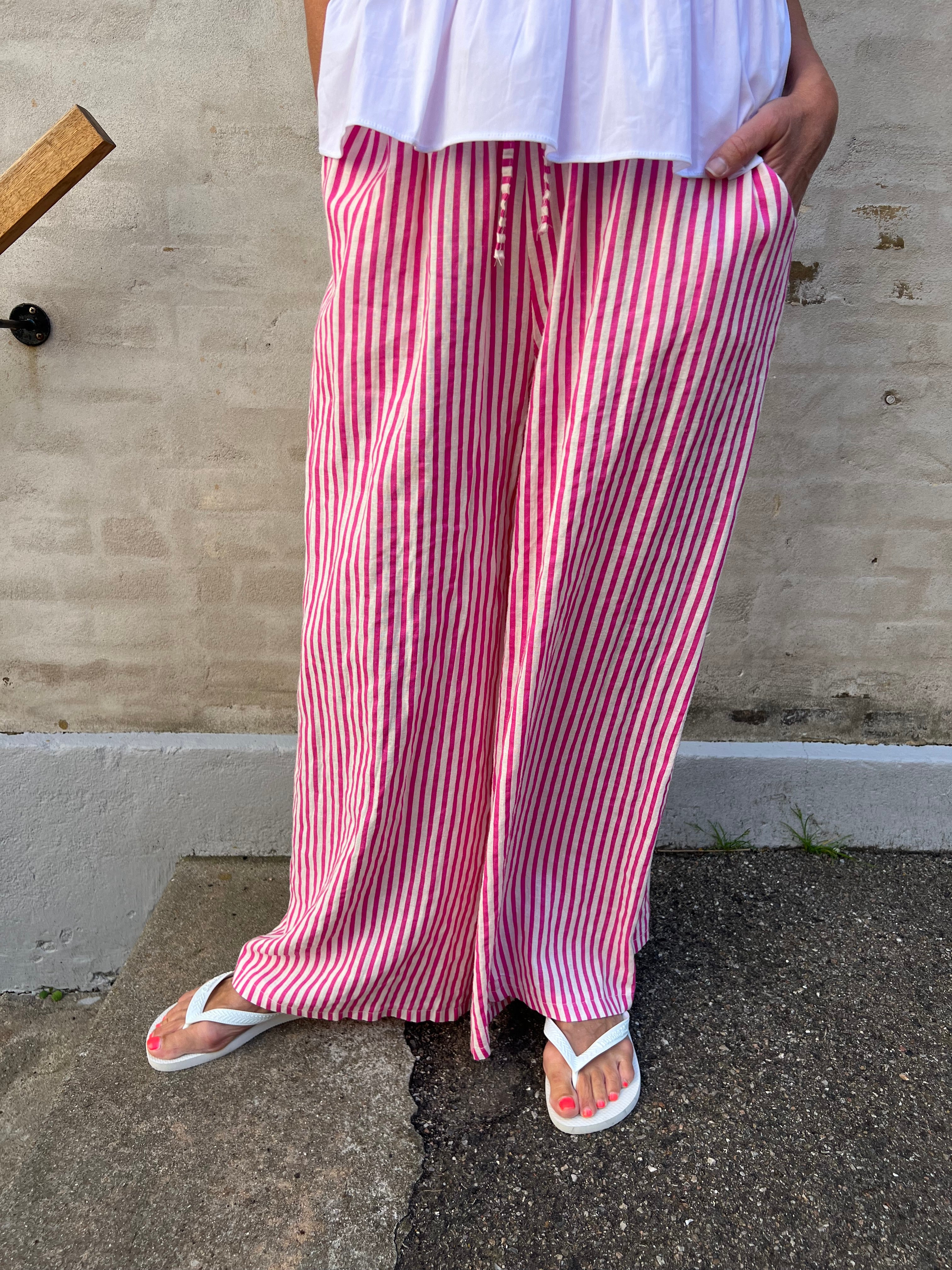 Parma striped pants raspberry