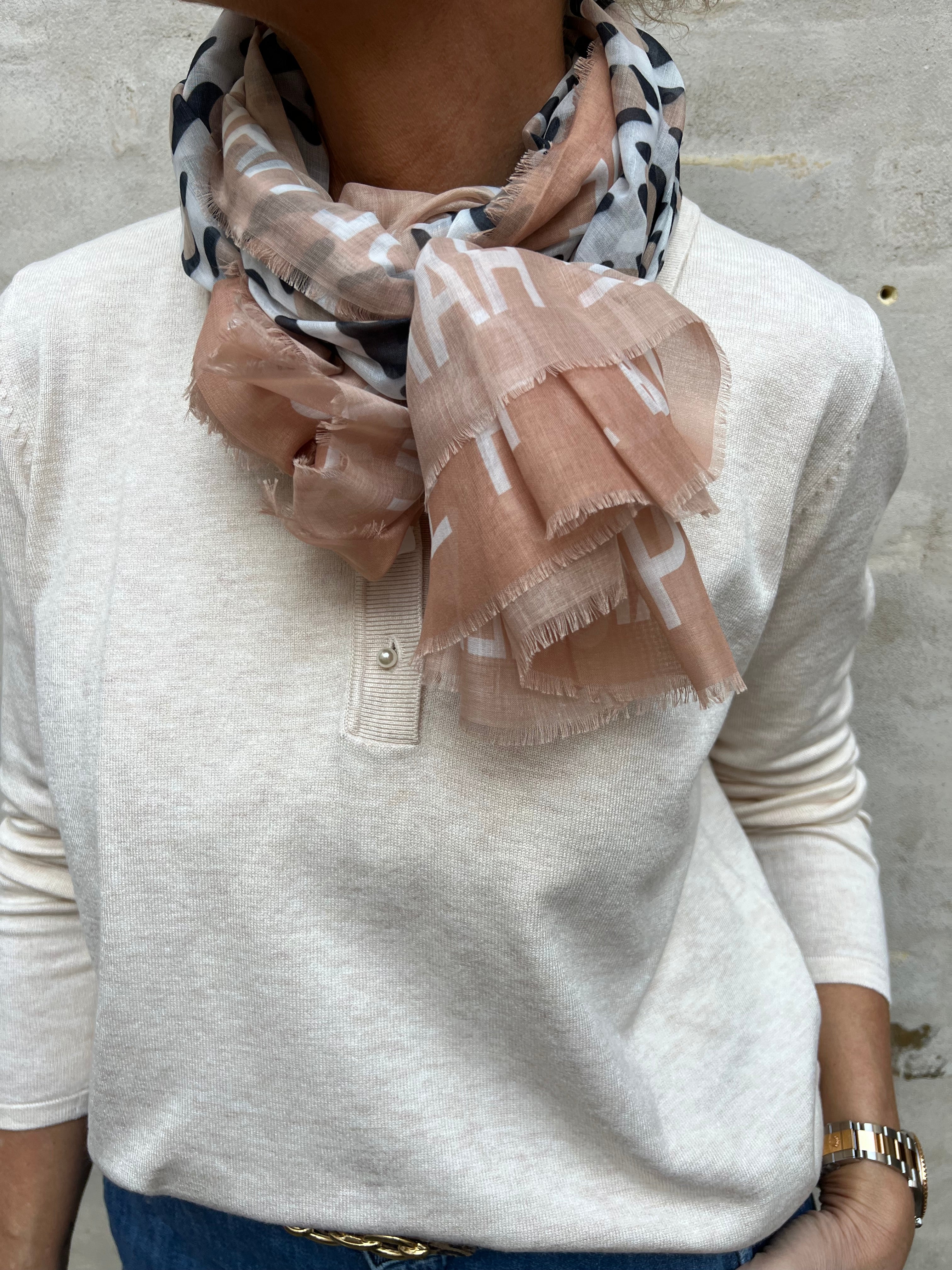 Stine Happy scarf beige