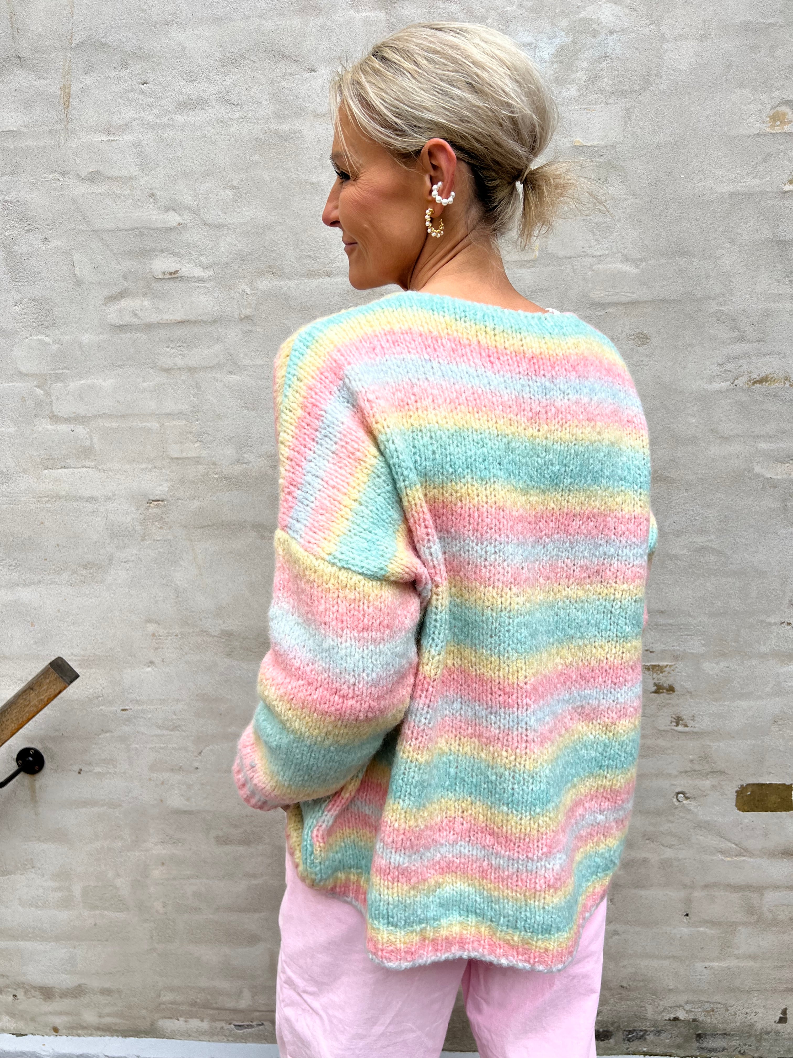 Rainbow cardigan pink mix