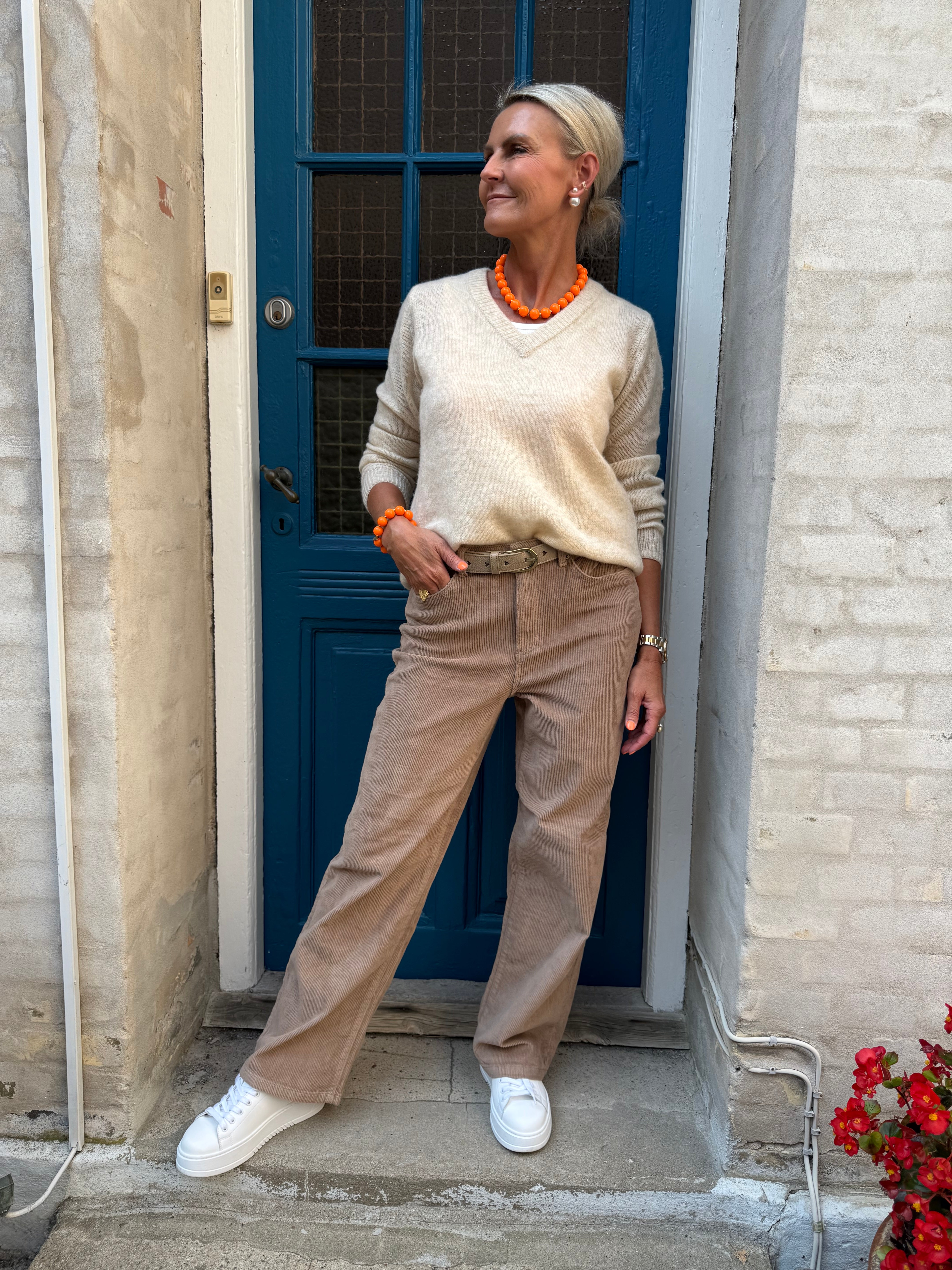 TESSA WIDE Corduroy Pants - Silver Mink