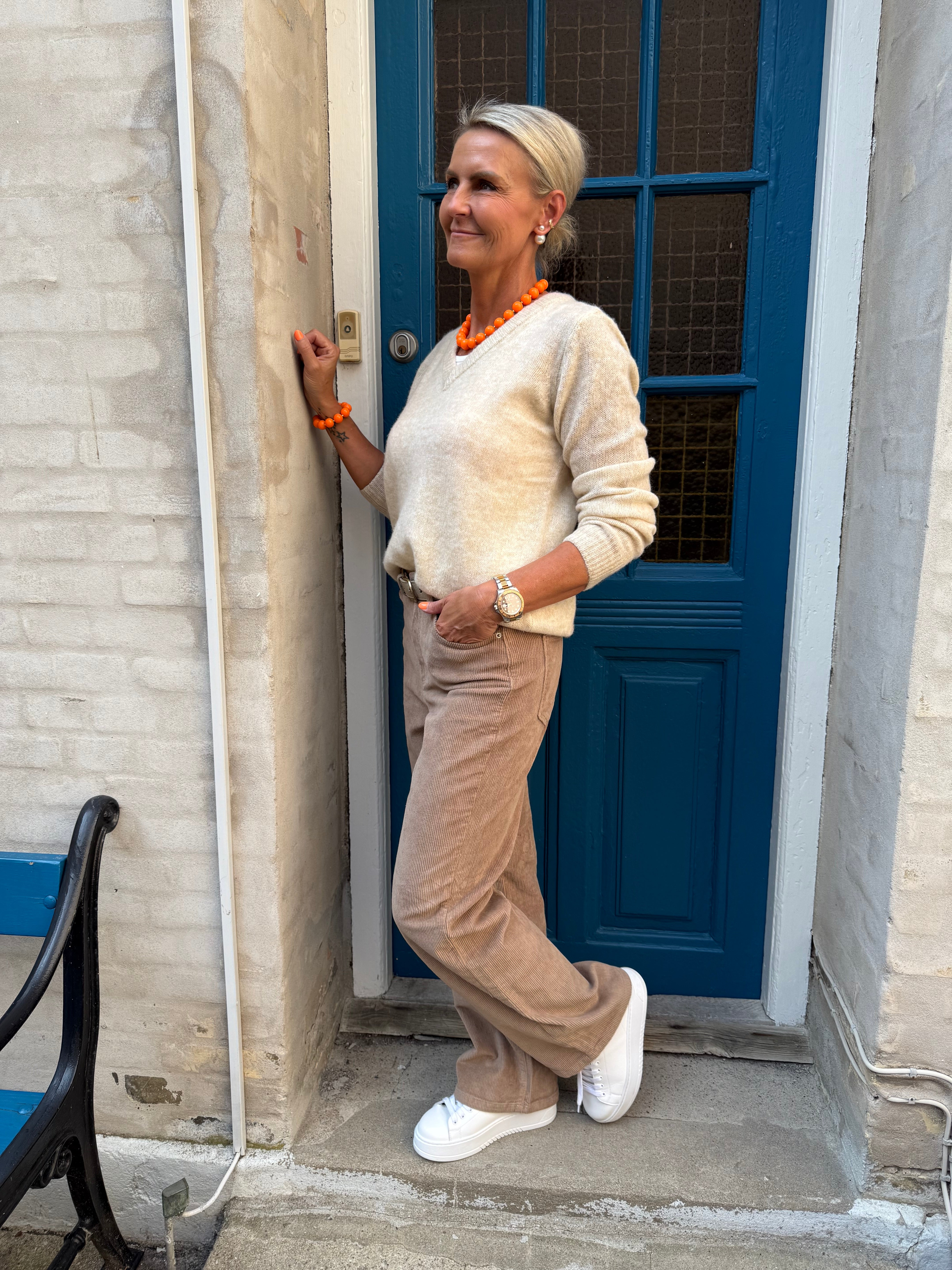 TESSA WIDE Corduroy Pants - Silver Mink
