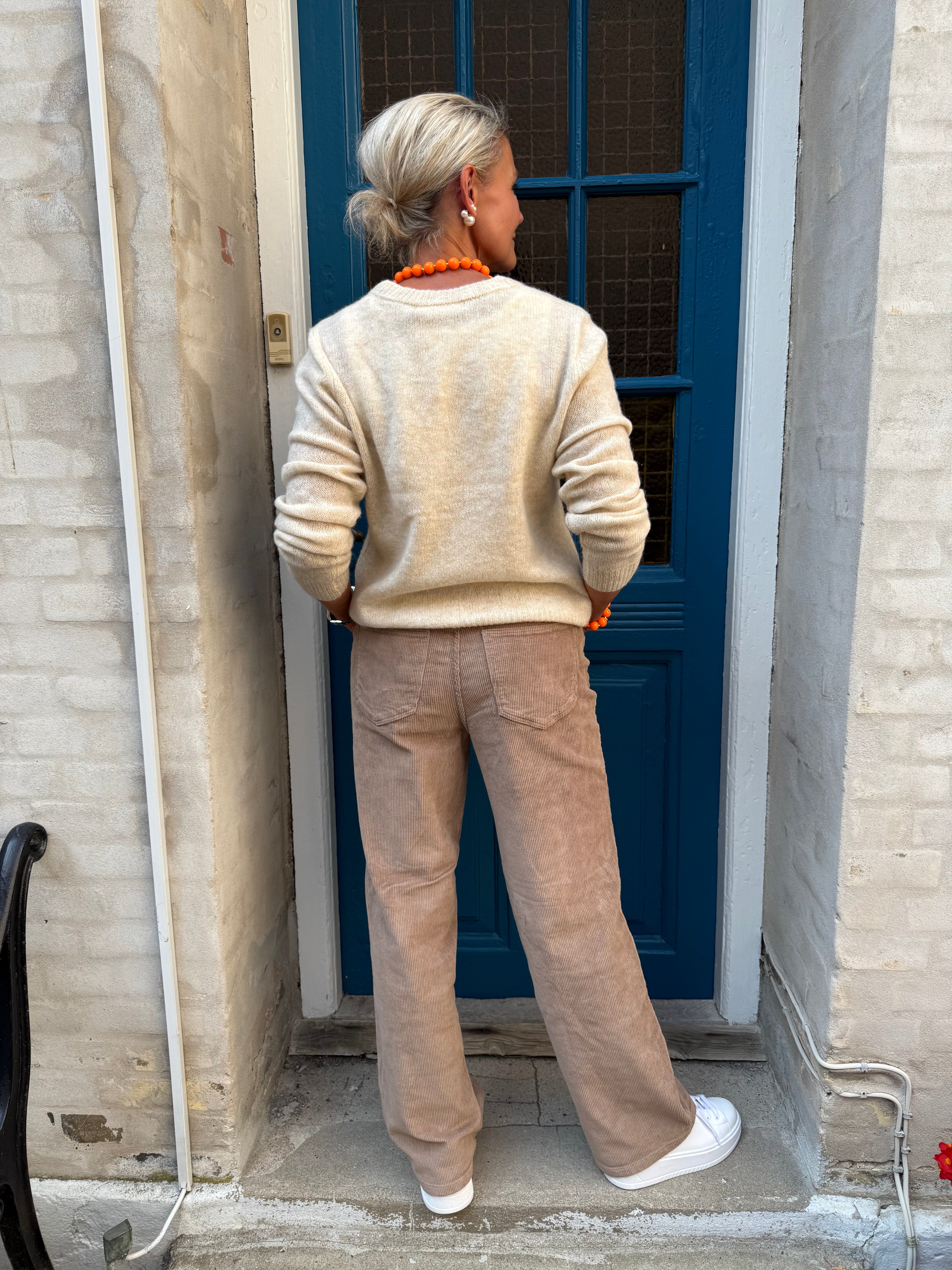 TESSA WIDE Corduroy Pants - Silver Mink