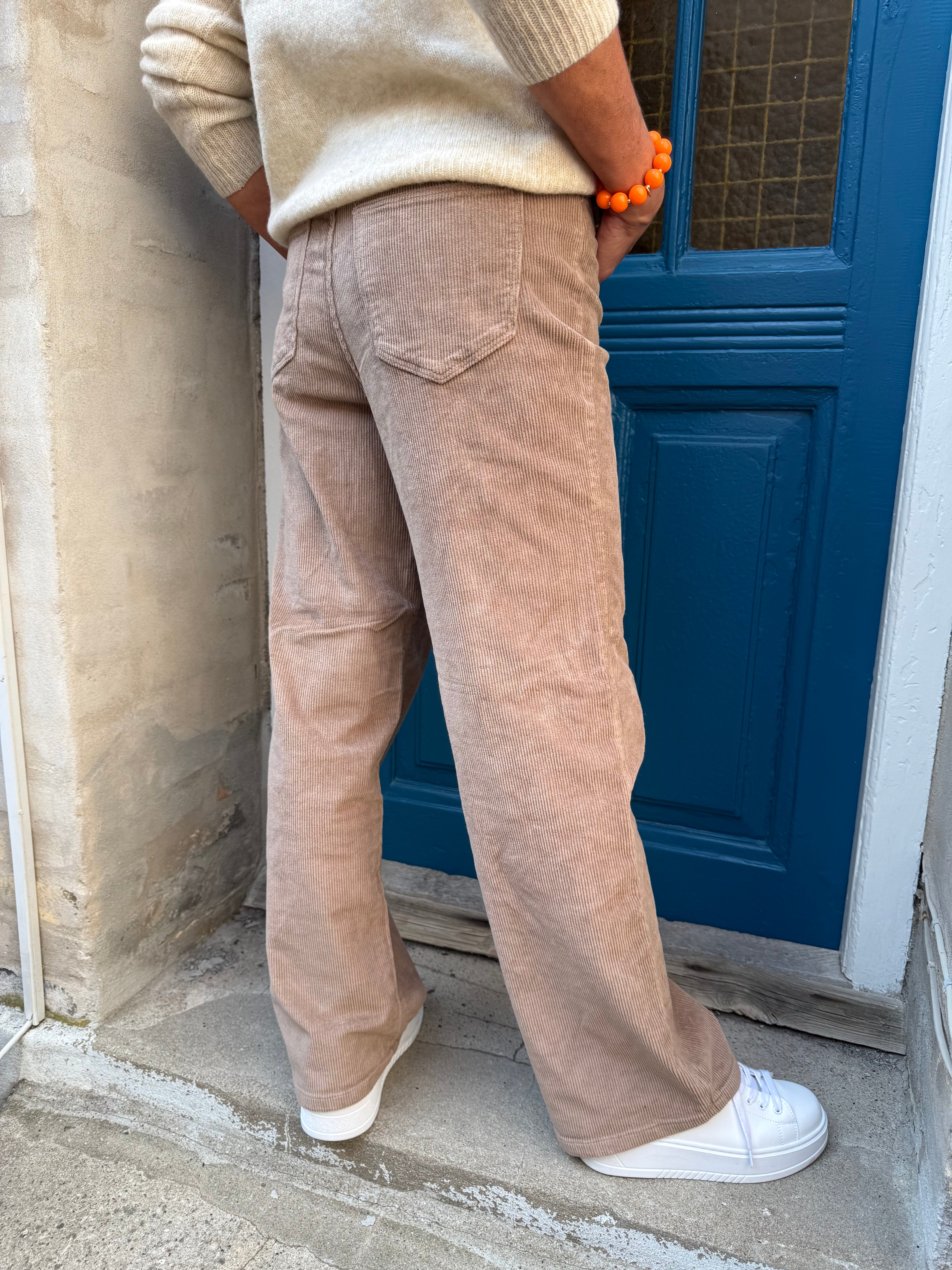 TESSA WIDE Corduroy Pants - Silver Mink