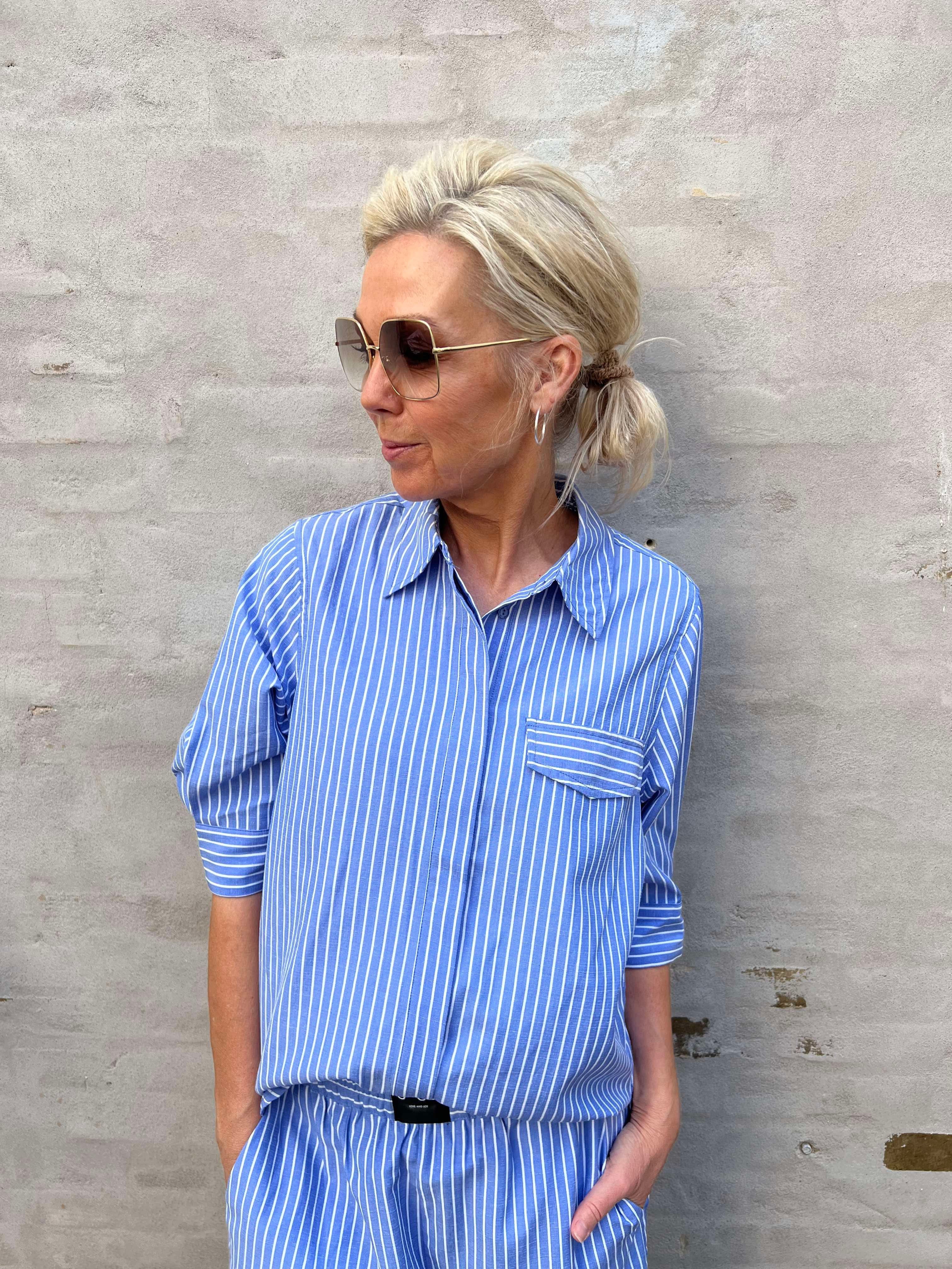 Tea Stripe Shirt Blue