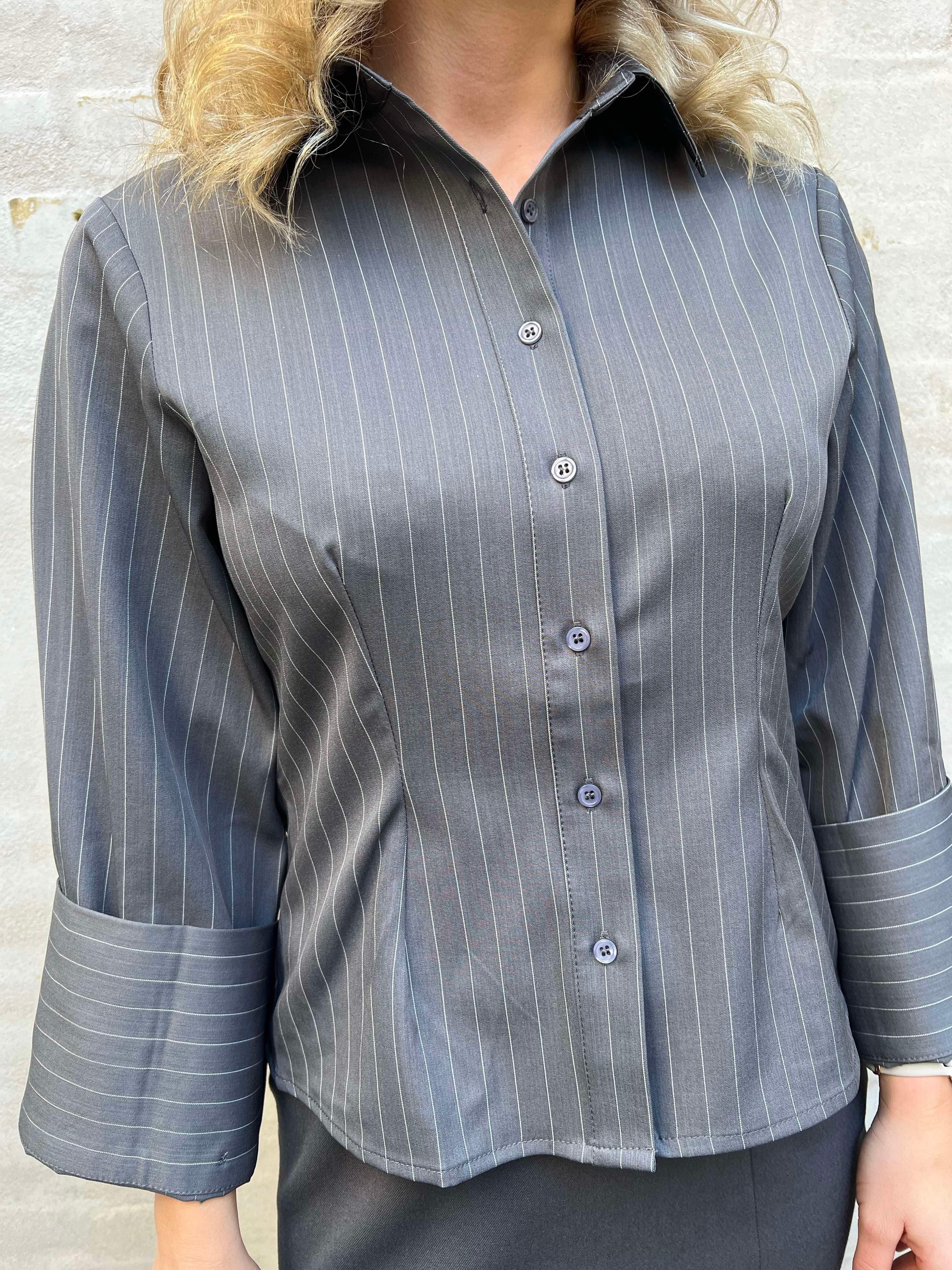 Rosa pinstripe shirt grey