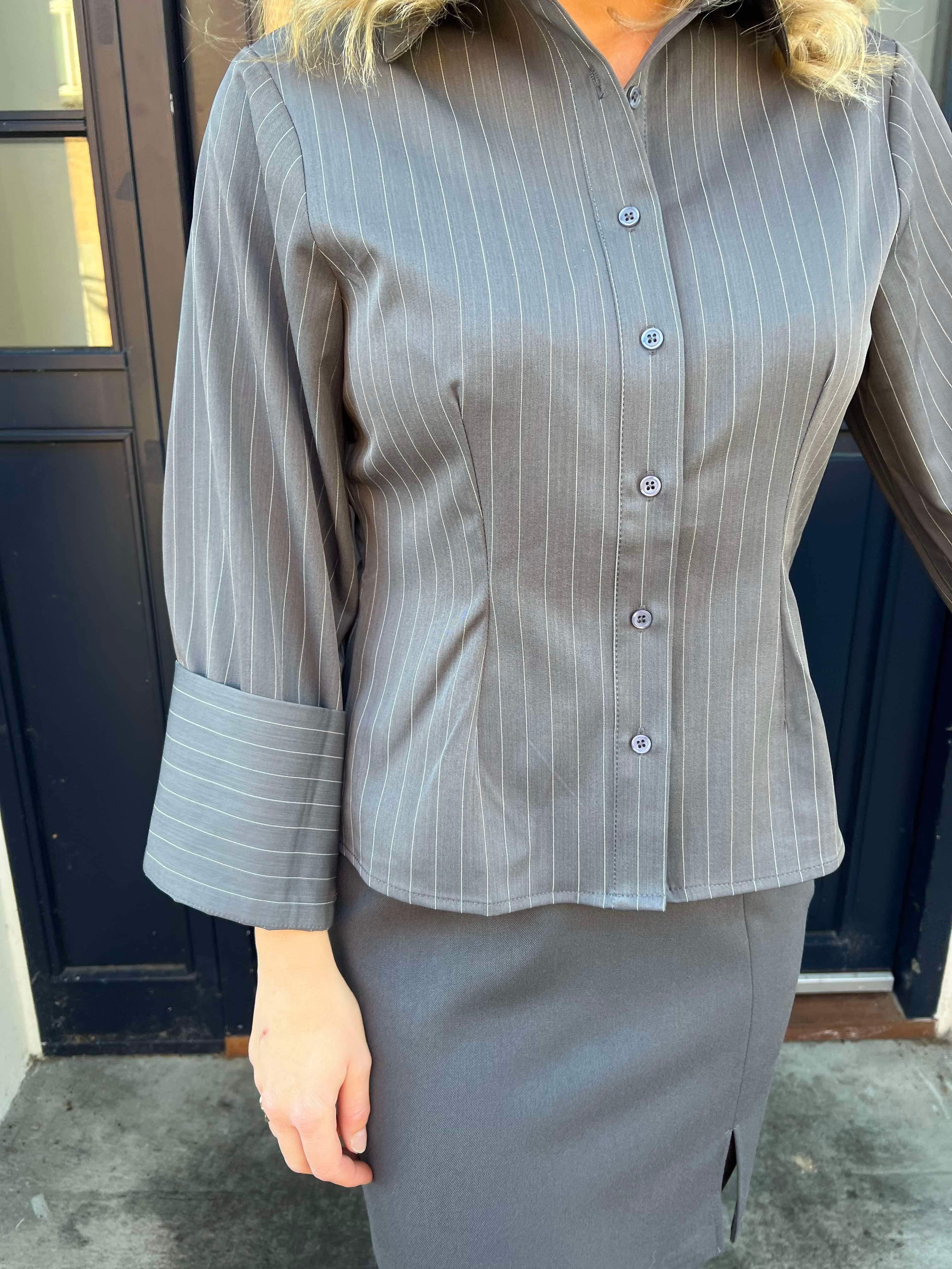 Rosa pinstripe shirt grey