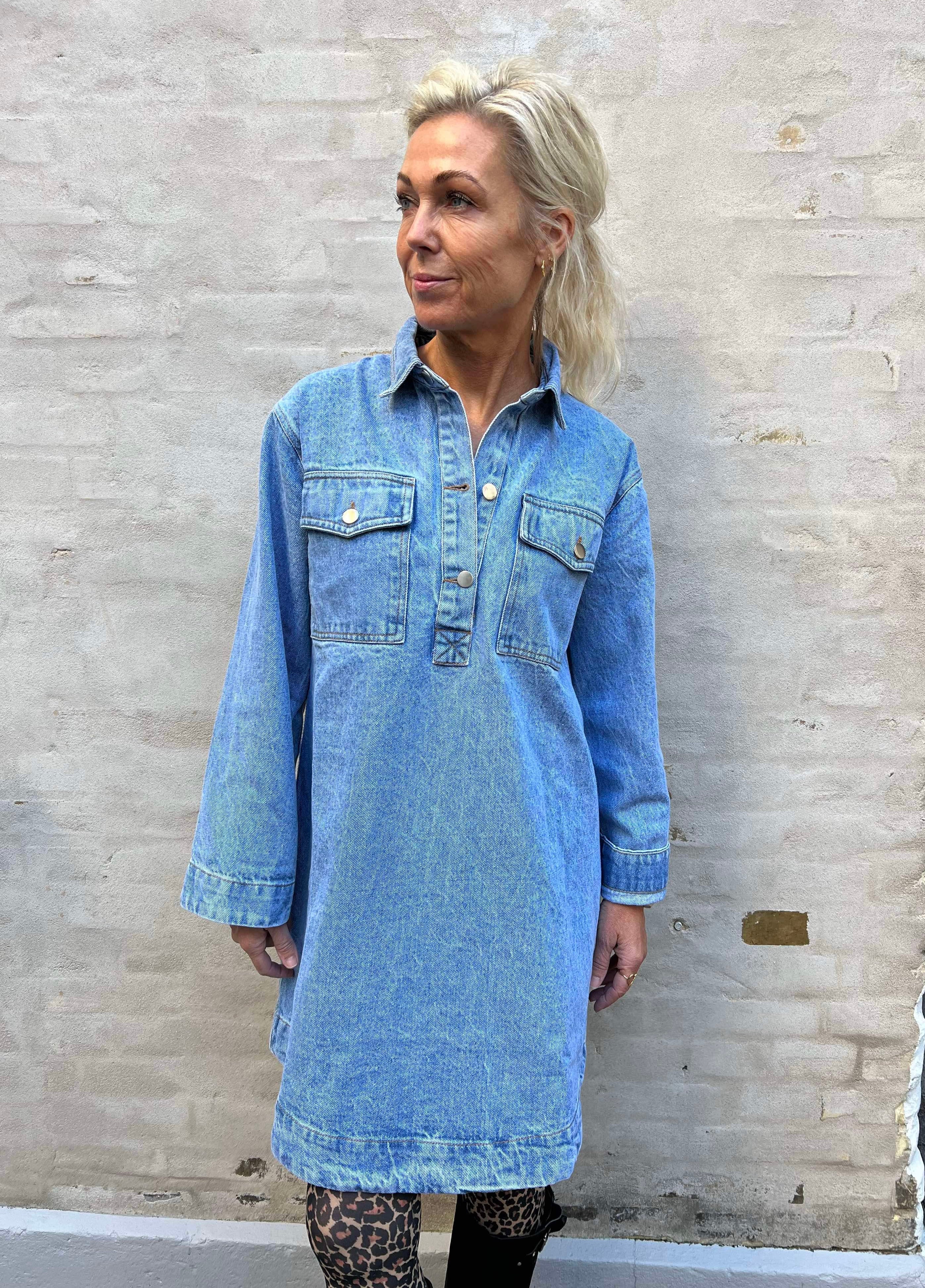 Paras denim dress smoke blue