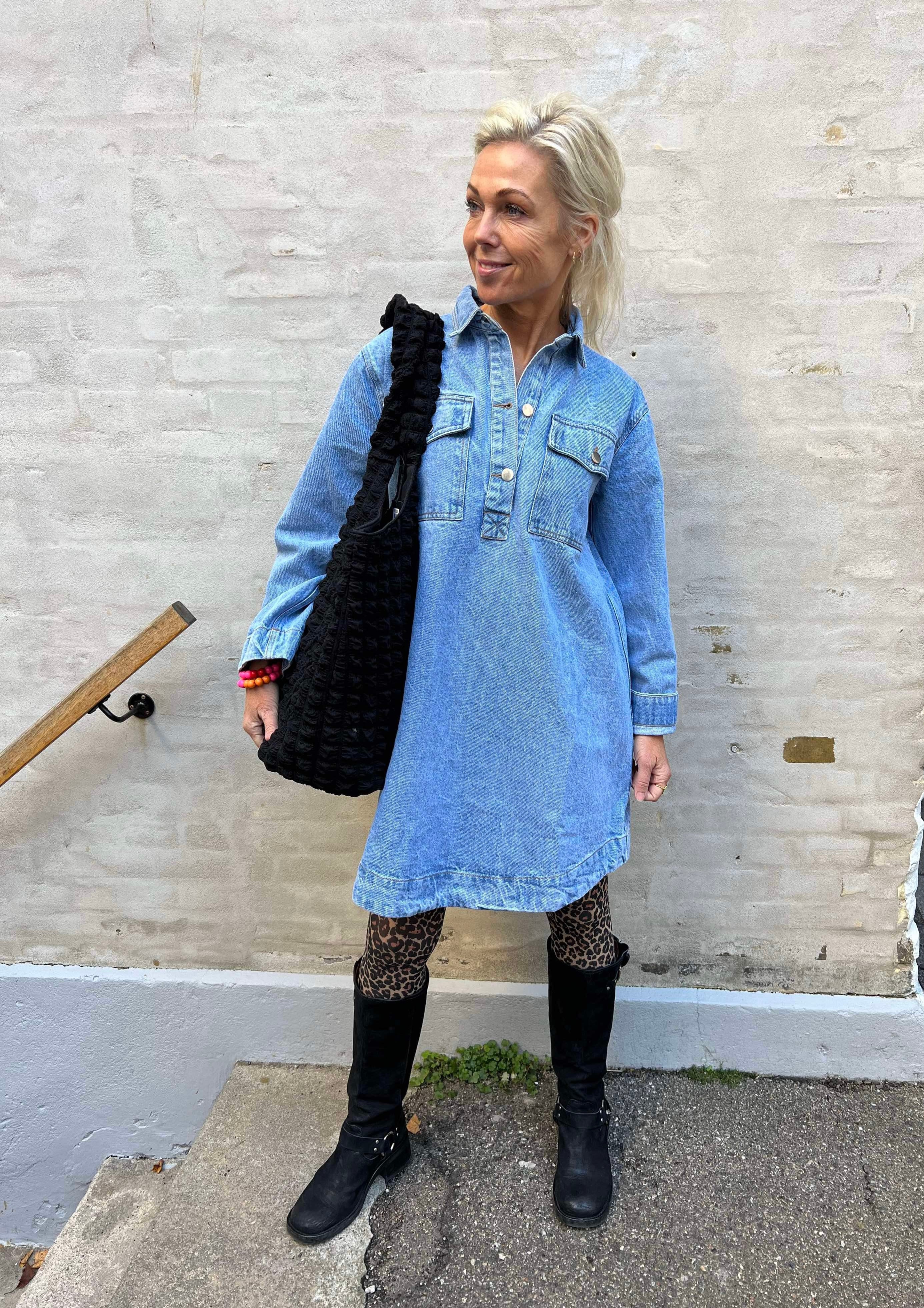 Paras denim dress smoke blue