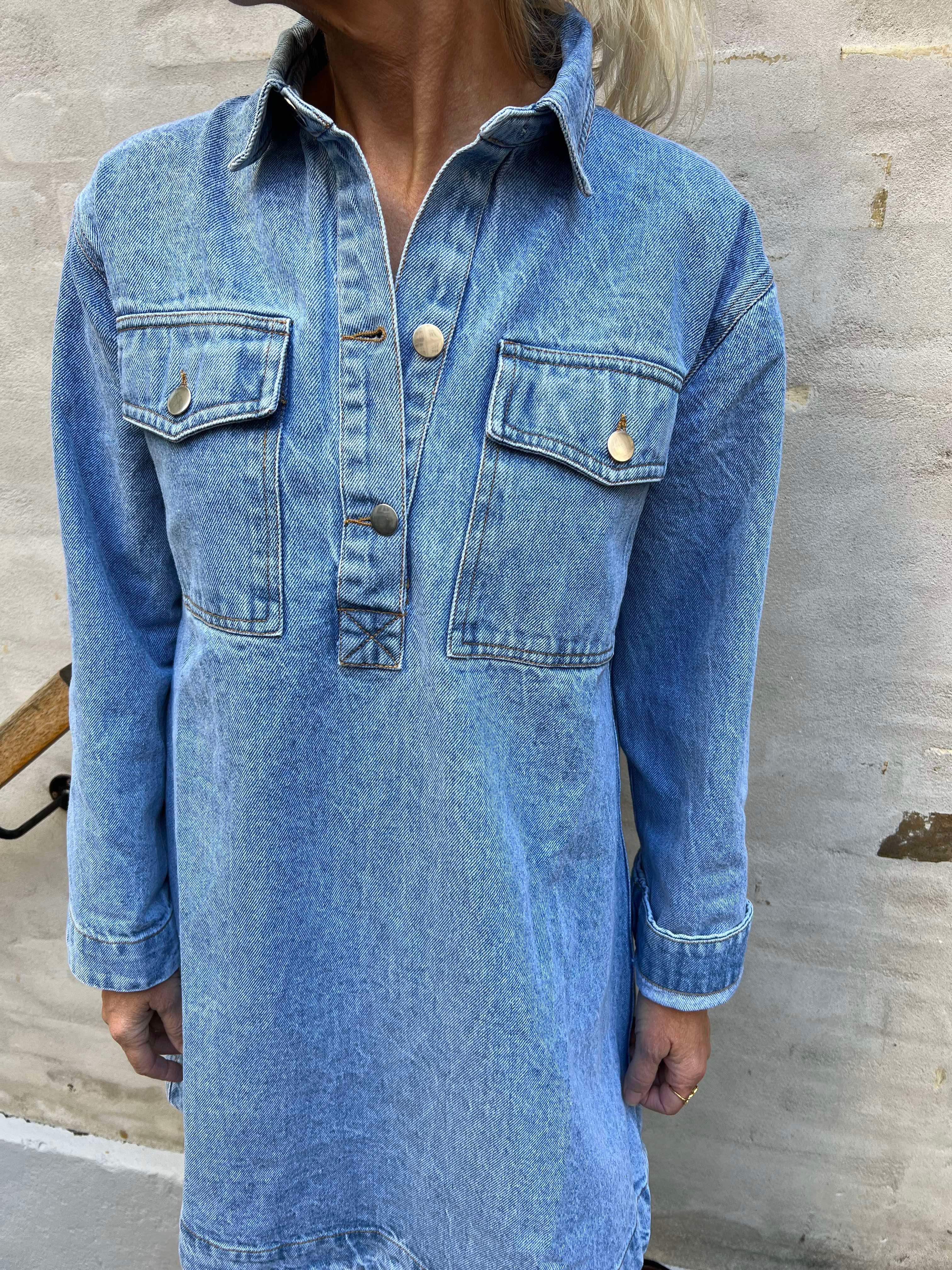 Paras denim dress smoke blue