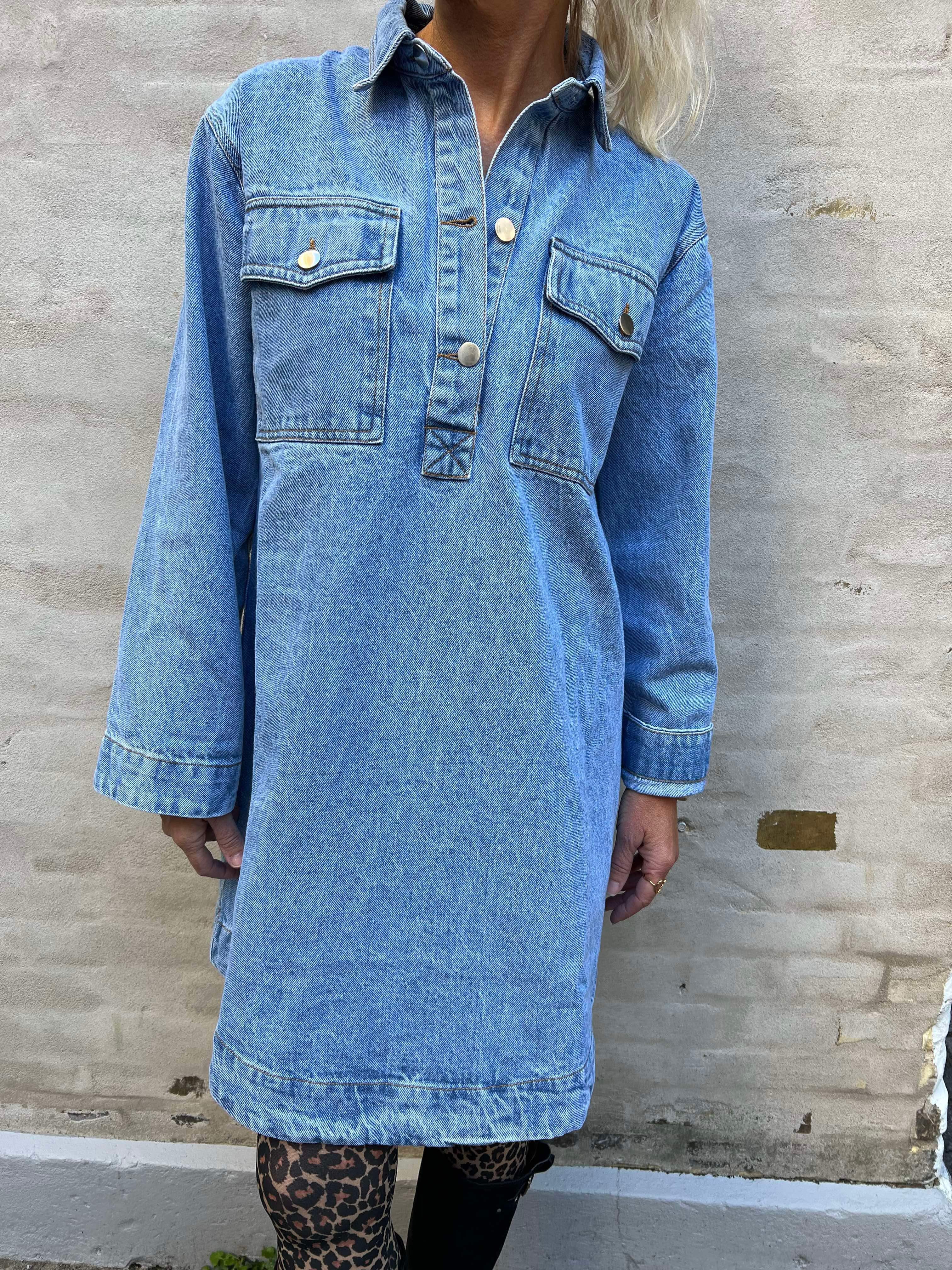 Paras denim dress smoke blue