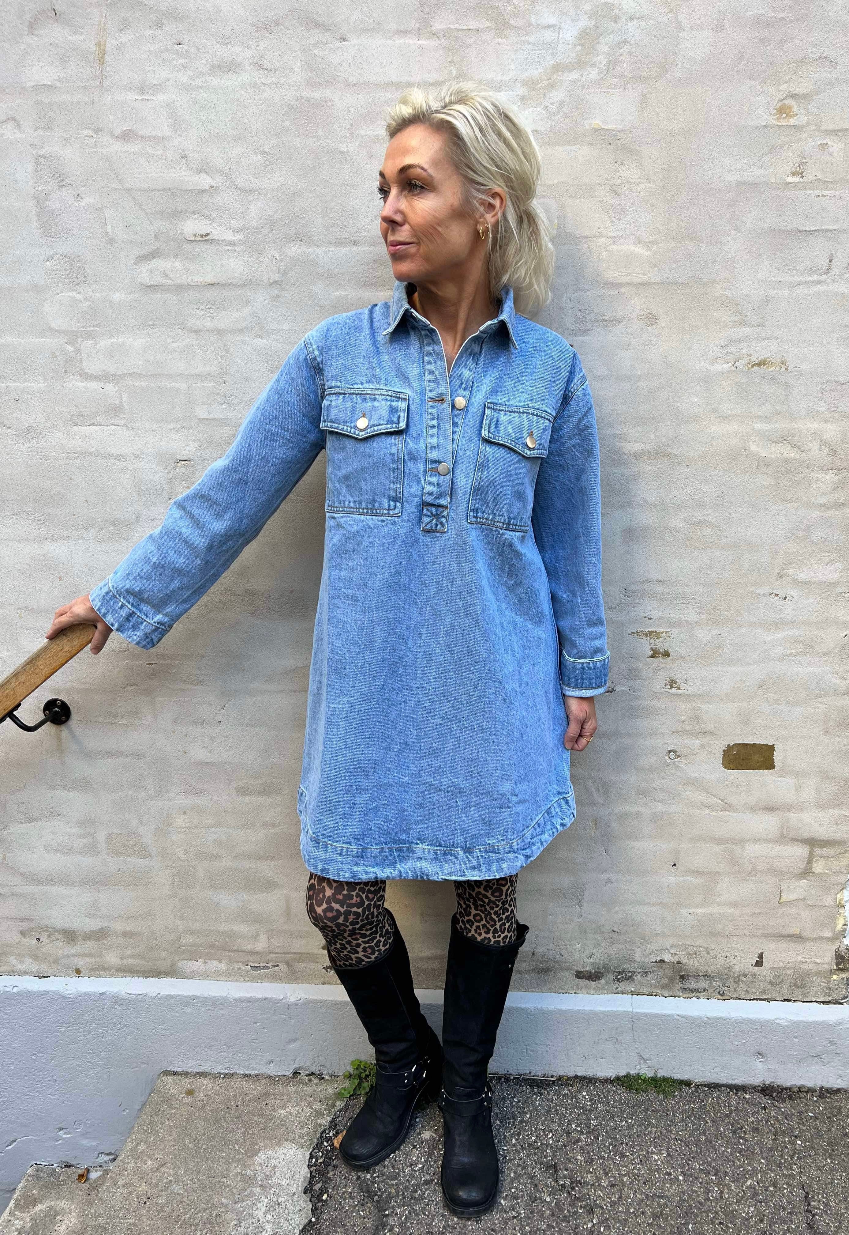 Paras denim dress smoke blue