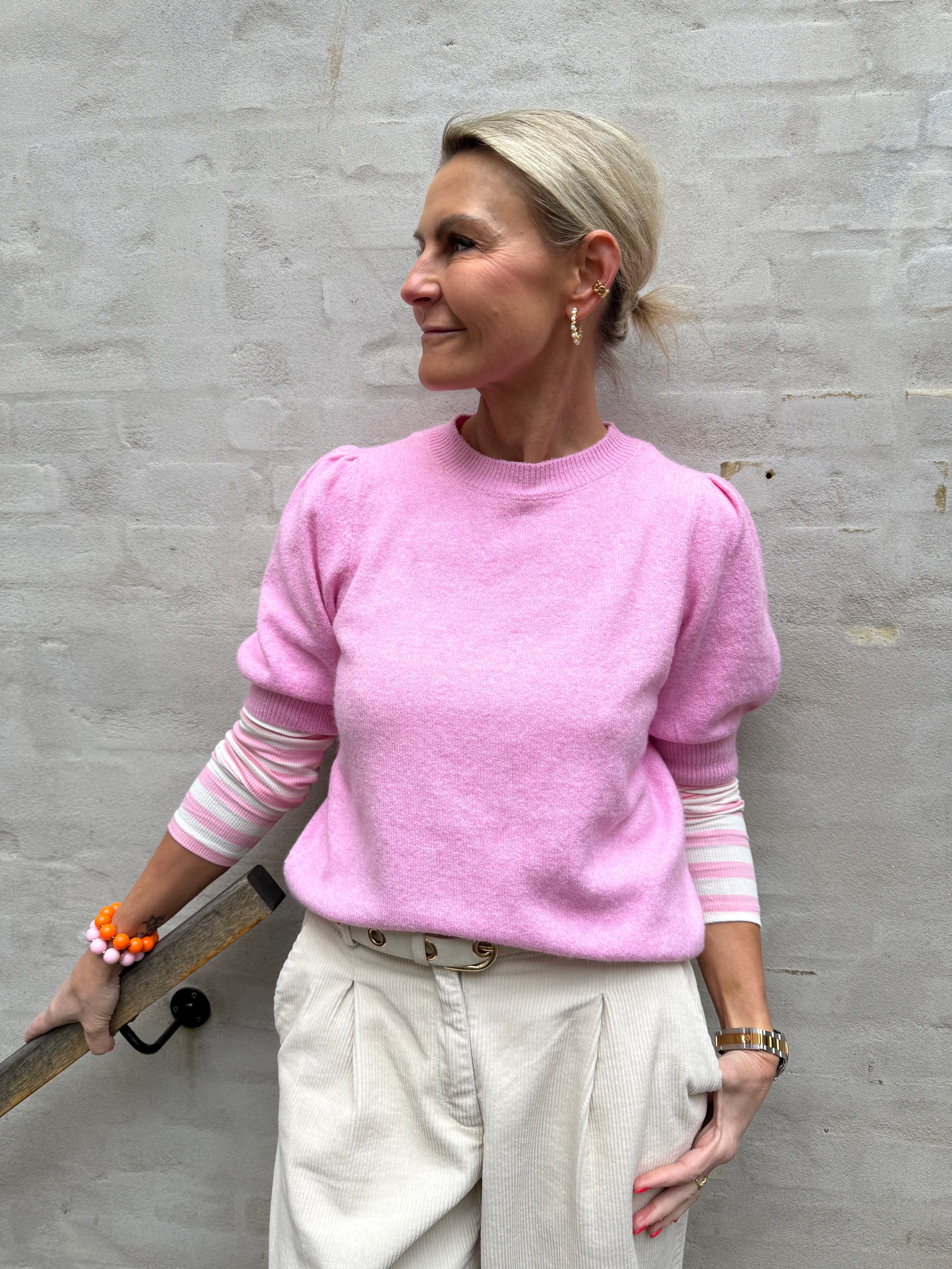 DOFFY O-NECK PULLOVER - Bonbon MELANGE