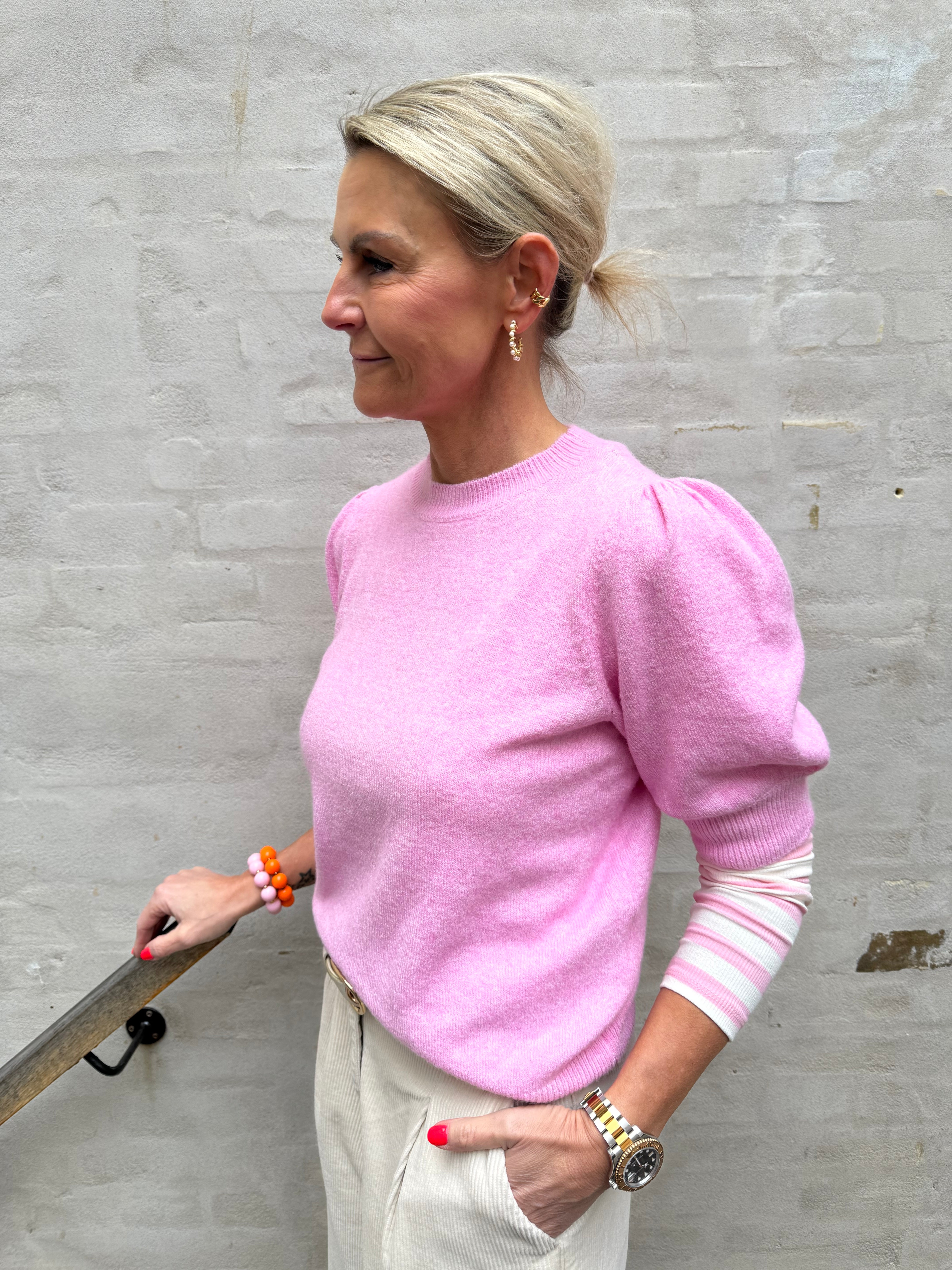 DOFFY O-NECK PULLOVER - Bonbon MELANGE