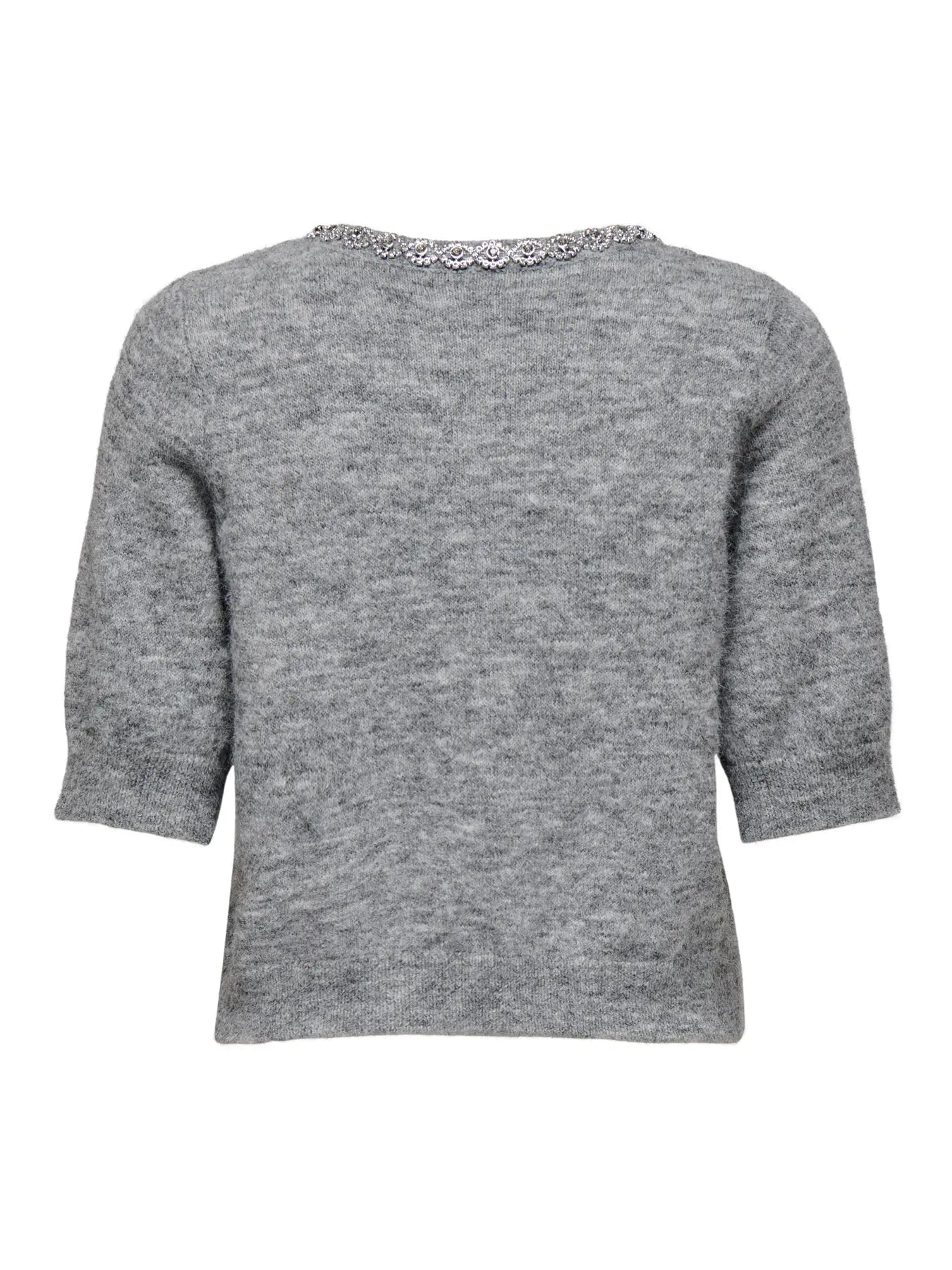ALVA LIFE EMBEL CARDIGAN - Medium Grey Melange/SILVER