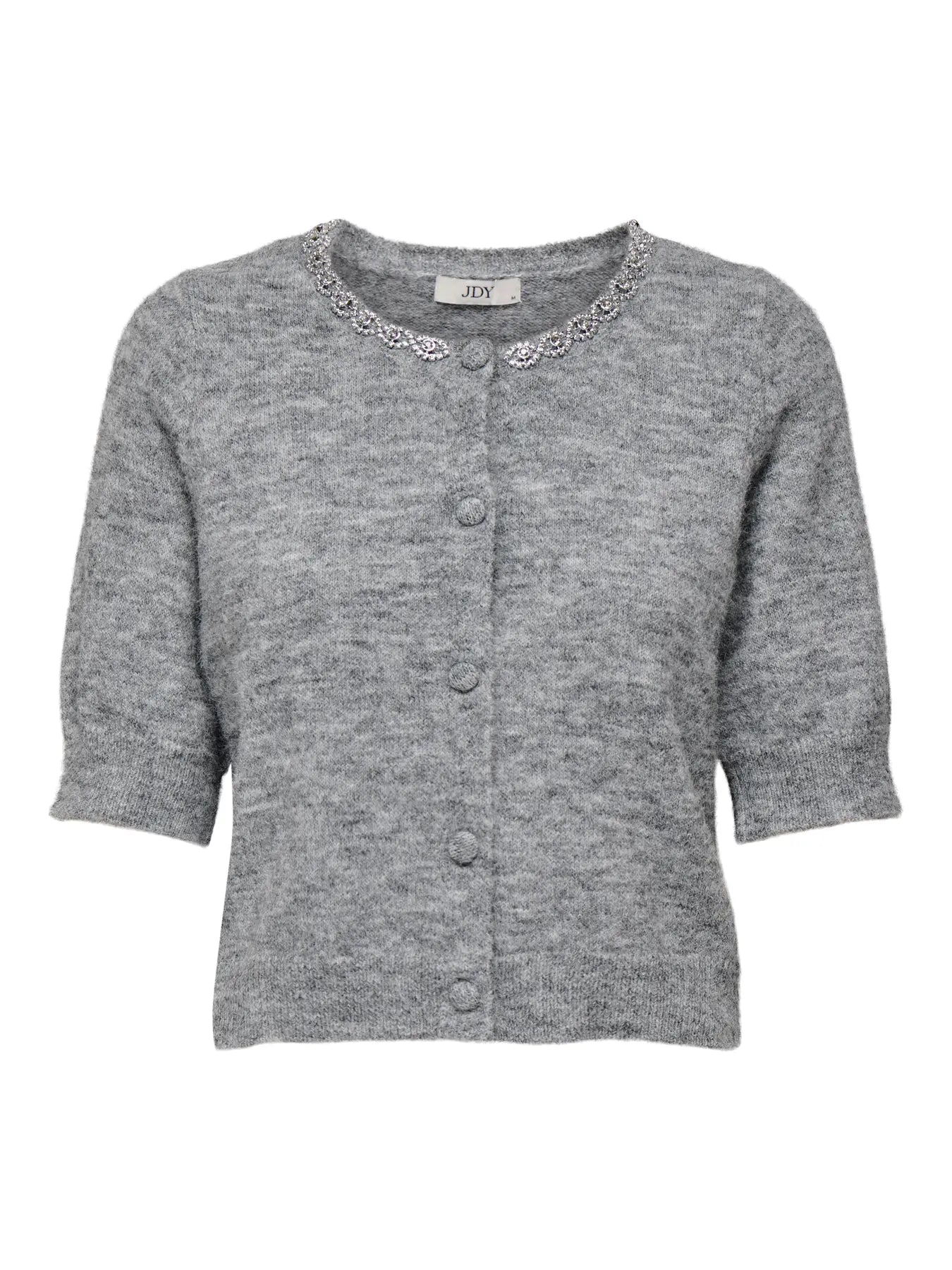 ALVA LIFE EMBEL CARDIGAN - Medium Grey Melange/SILVER