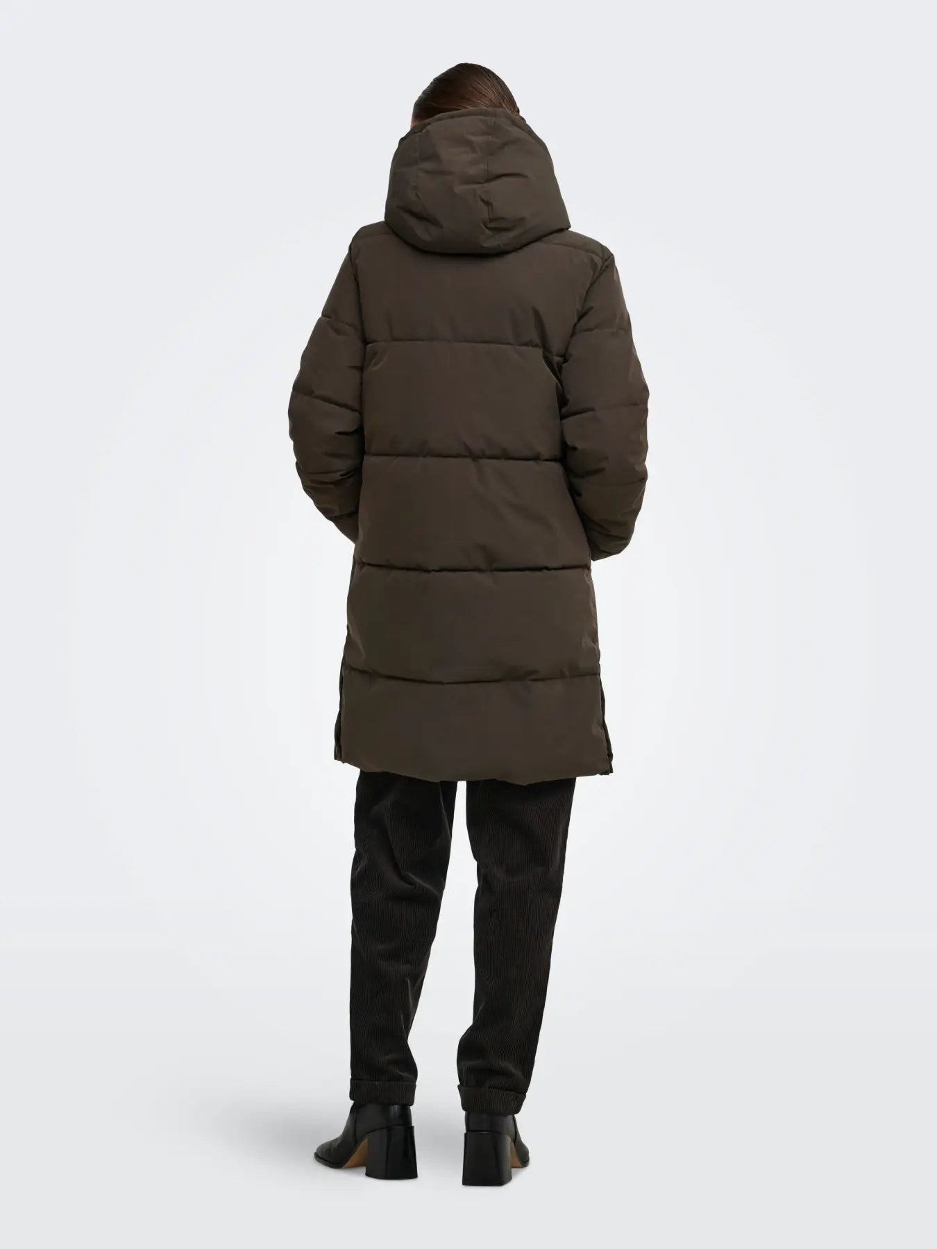 BLAIR LONG HOOD PUFFER - Chocolate Torte/CONTRAST BLACK