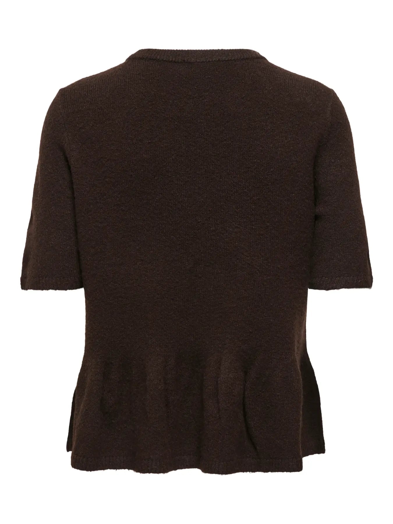 BRILLIANT LIFE S/S ON PEPLUM PULL - Coffee Bean/MELANGE