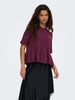 BRILLIANT LIFE S/S ON PEPLUM PULL - Windsor Wine/MELANGE