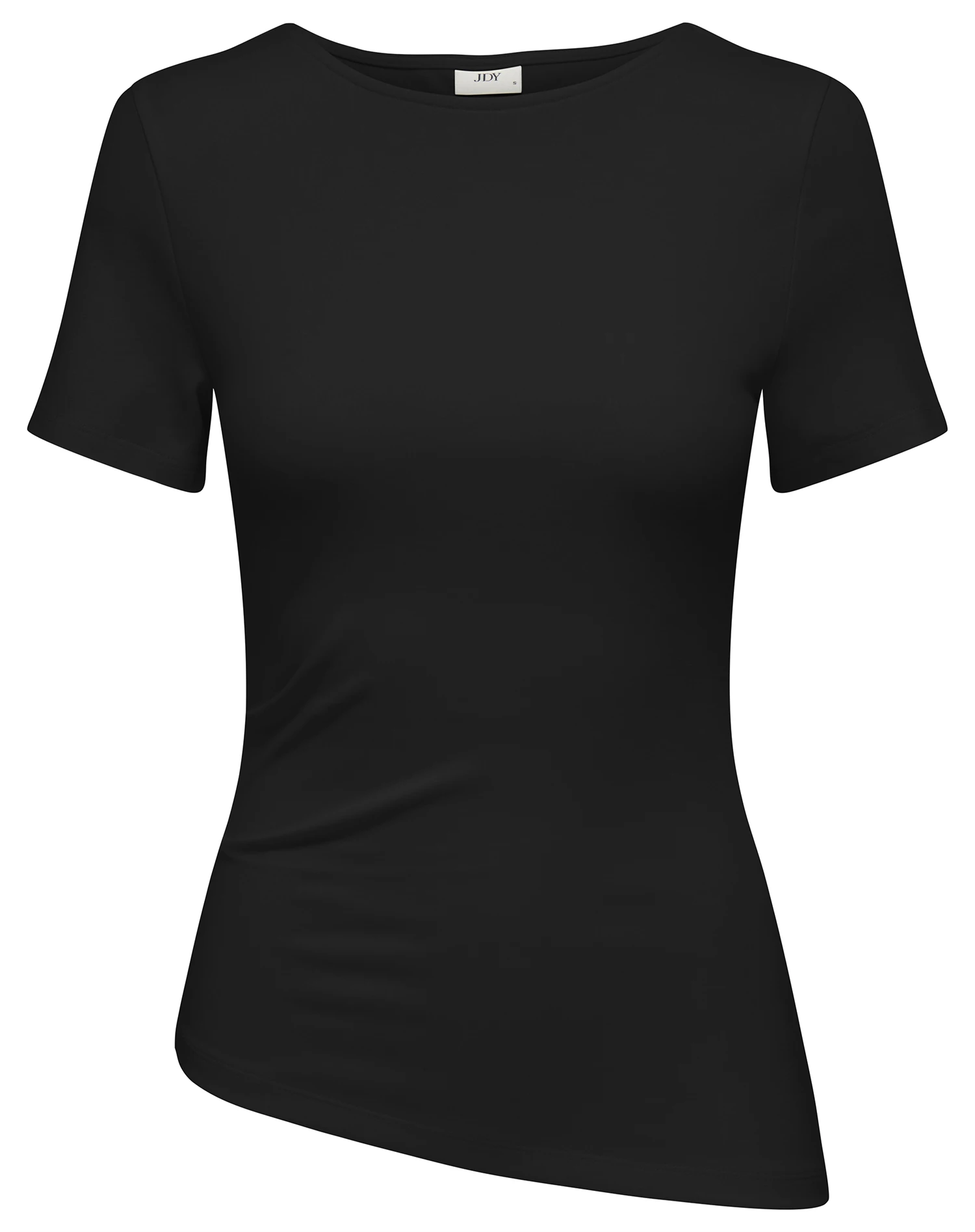 CATIE S/S ASSYMETRIC TOP - Black