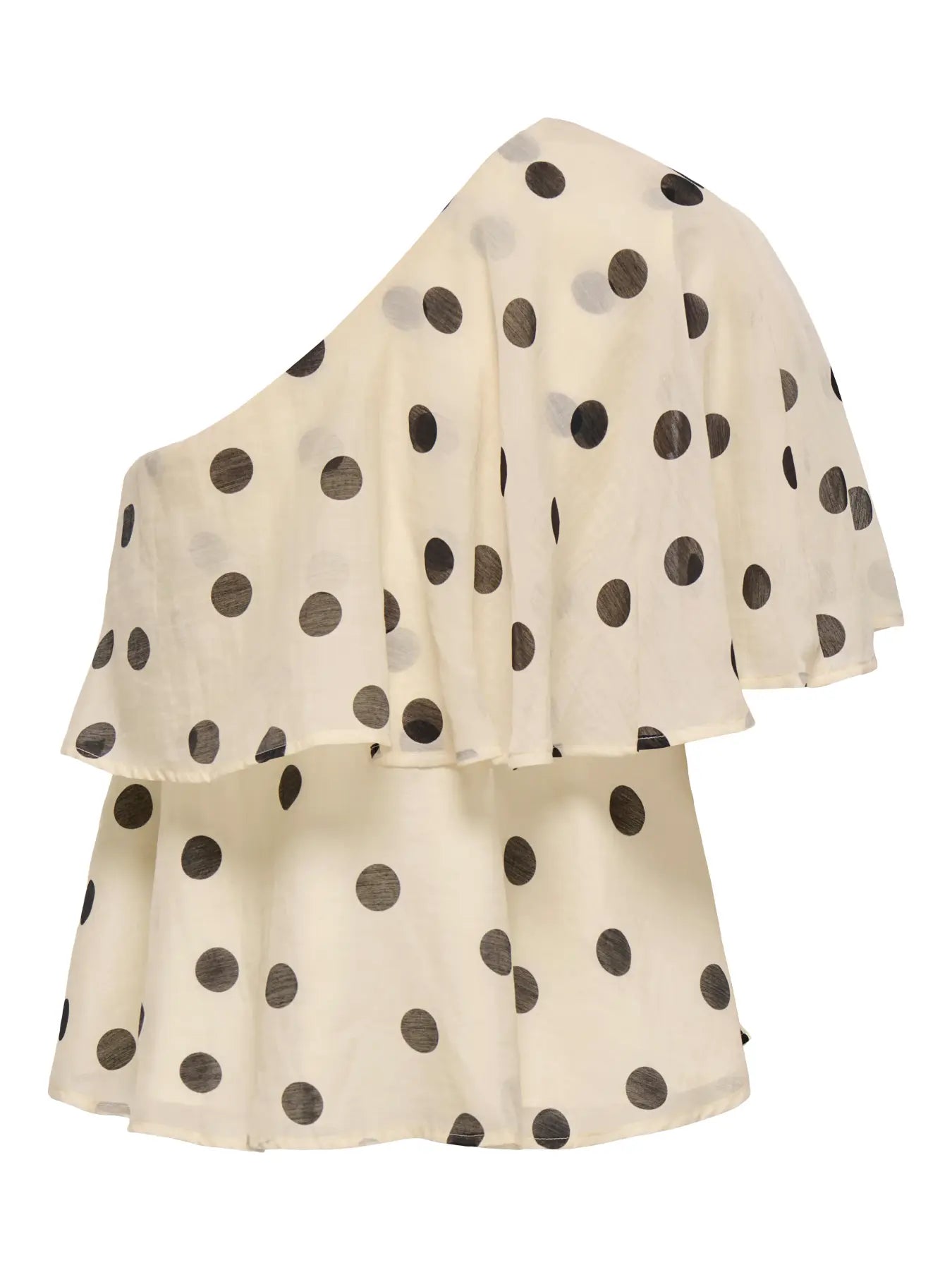 FAY LIFE ONE-SHOULDER TOP - Pristine BLACK DOT