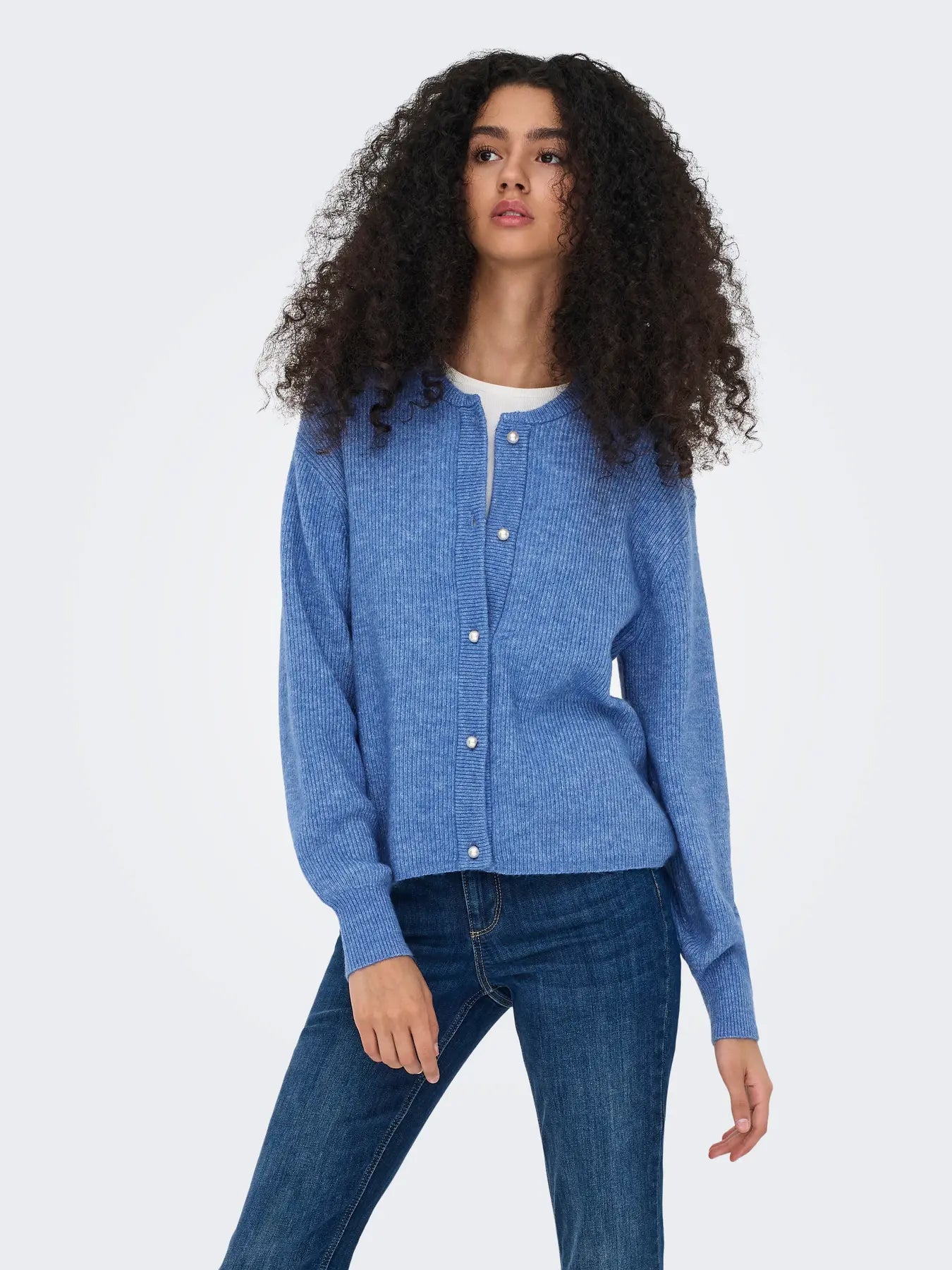 LUMI LIFE L/S BUTTON CARDIGAN - Ebb And Flow MELANGE