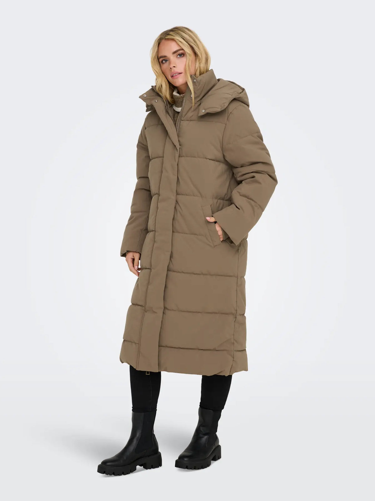 MAJA LONG PADDED JACKET - Shitake