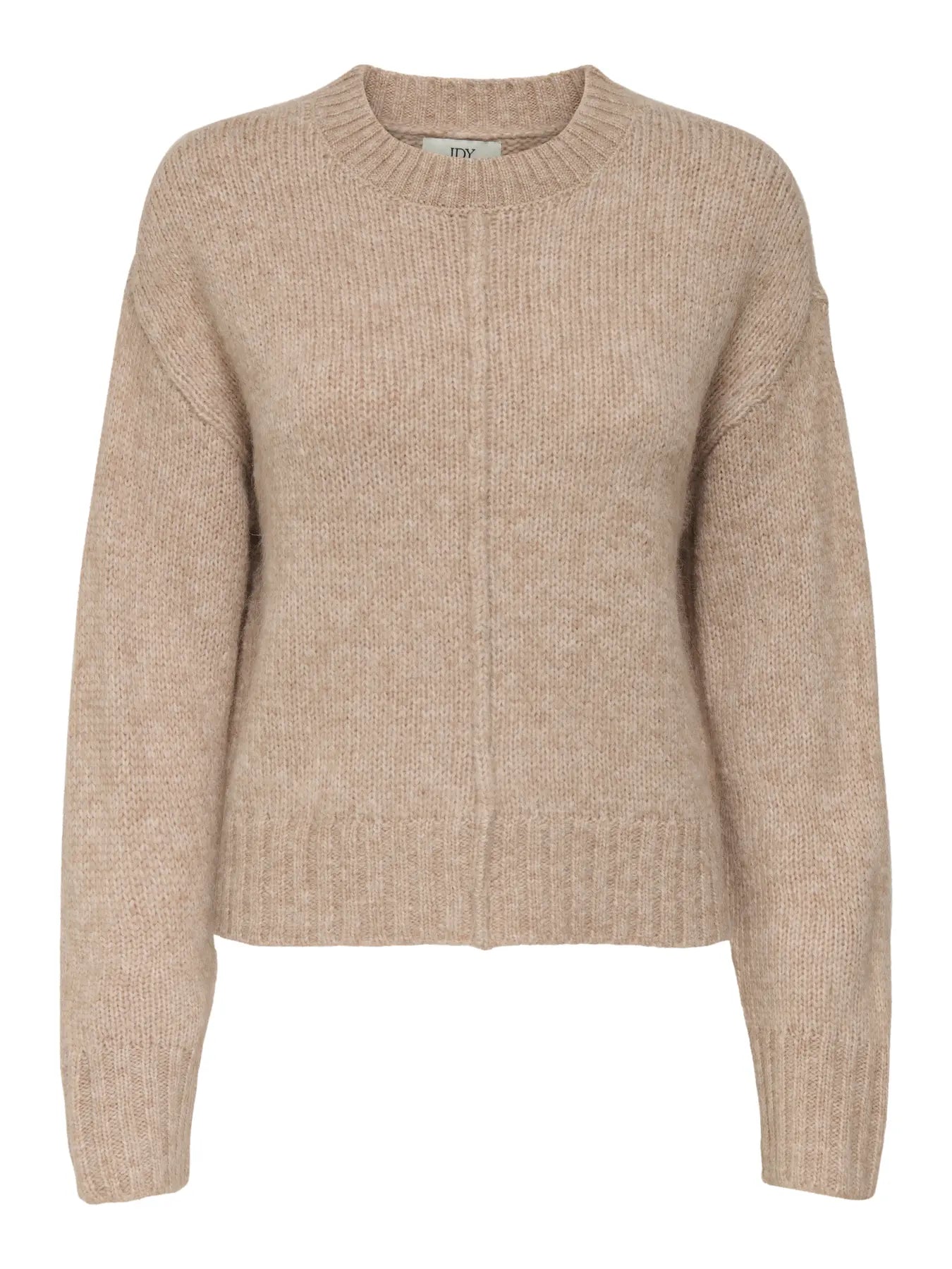 MALONE L/S O-NECK PULLOVER - Greige MELANGE