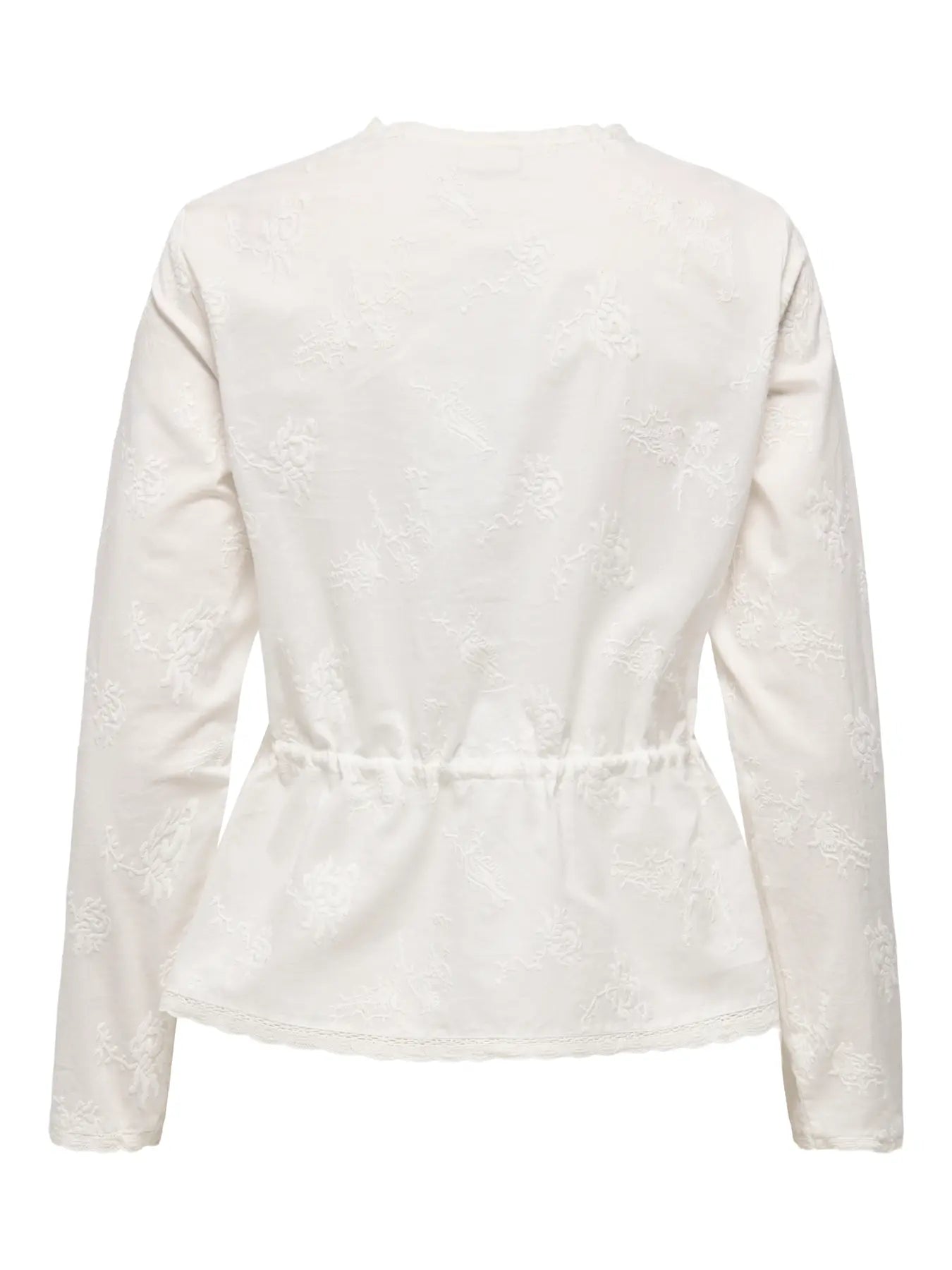 MELLIE LS EMB. STRING SHIRT - Cloud Dancer EMBROIDERY