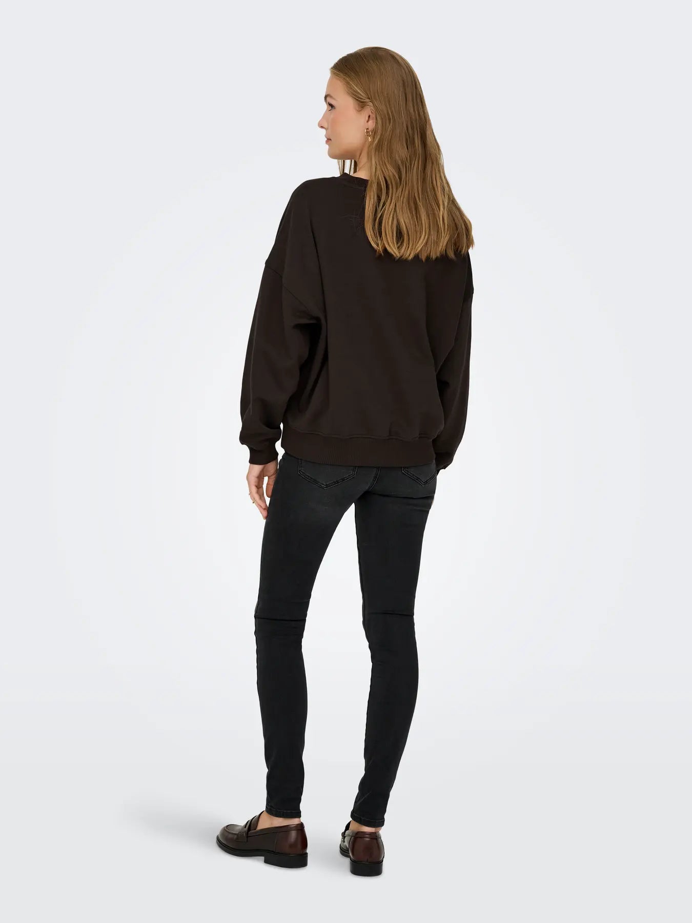 MESA L/S O-NK EMB SWEAT - Ganache PARIS