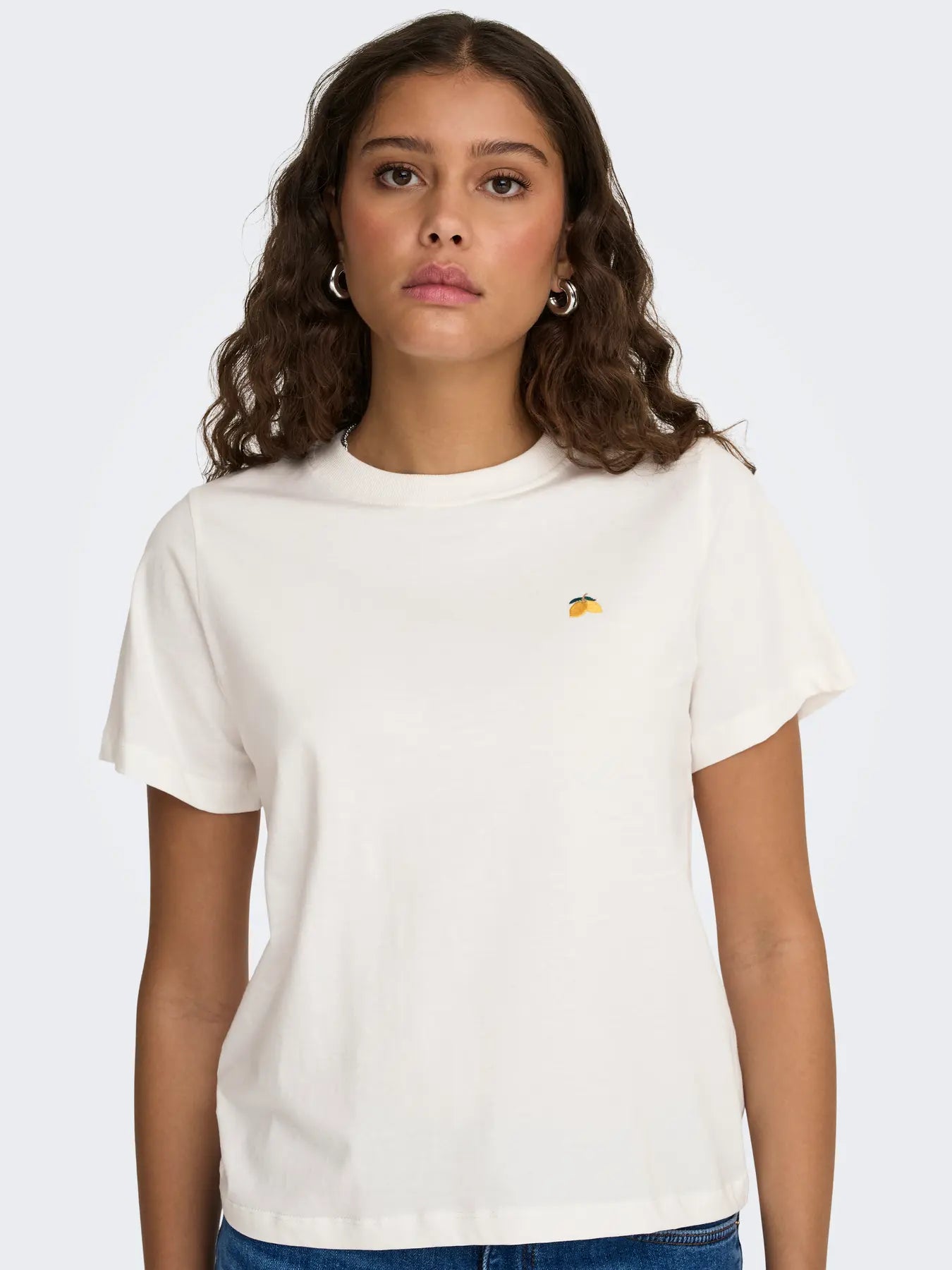 PISA LIFE SS PRINT TOP - Cloud Dancer LEMON