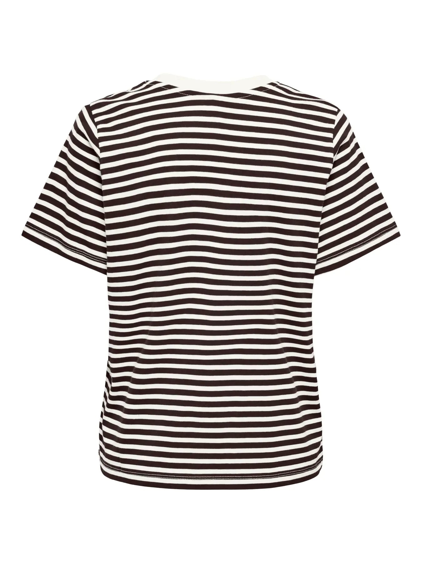 PISA LIFE S/S PRINT TOP - Cloud Dancer/CHOCOLATE