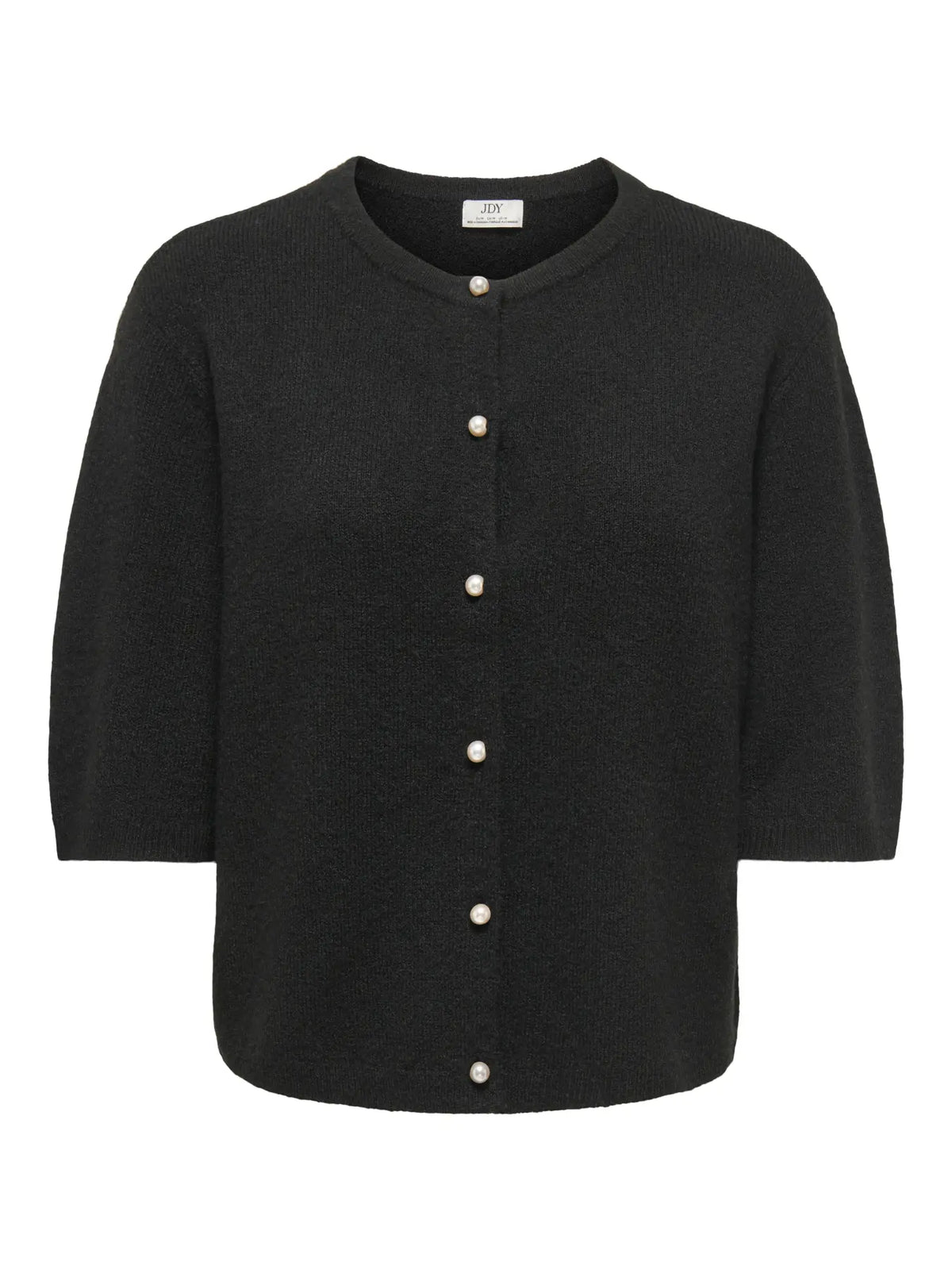 RUE LIFE 2/4 PEARL CARDIGAN - Svart m. VITA PÄRLKNAPPAR