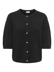 RUE LIFE 2/4 PEARL CARDIGAN - Svart m. VITA PÄRLKNAPPAR
