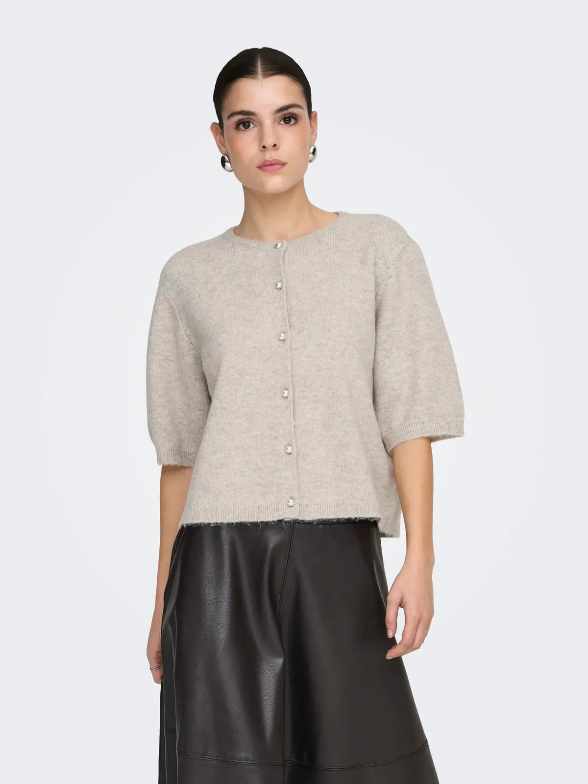 RUE LIFE 2/4 PEARL CARDIGAN - Chateau Gray MELANGE
