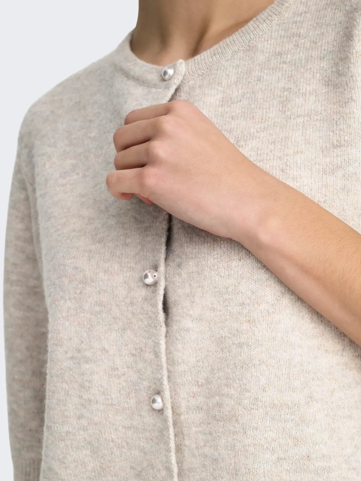 RUE LIFE 2/4 PEARL CARDIGAN - Chateau Gray MELANGE