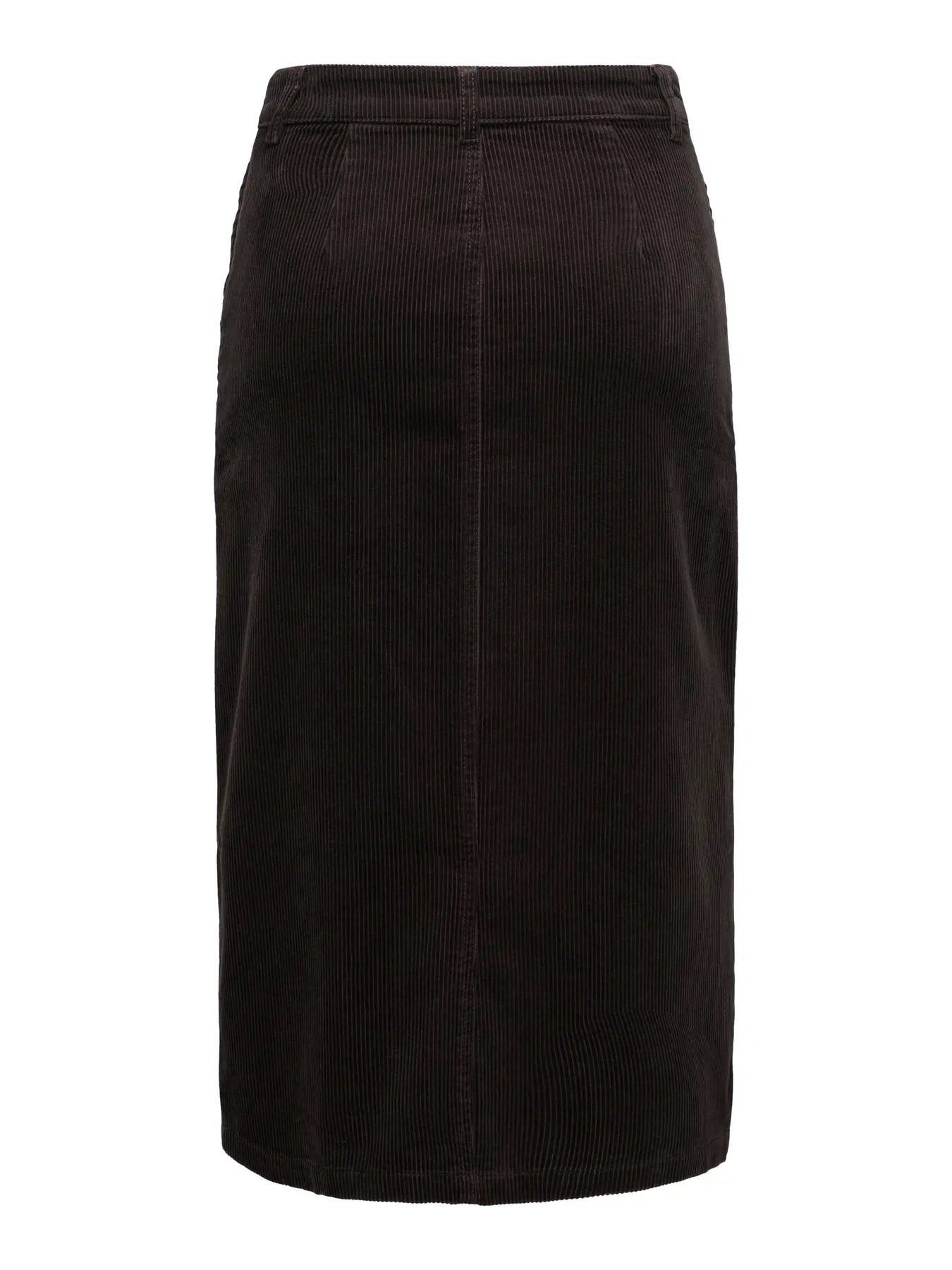 SHIRAZ HW MIDI BUTTON SKIRT - Chocolate Torte