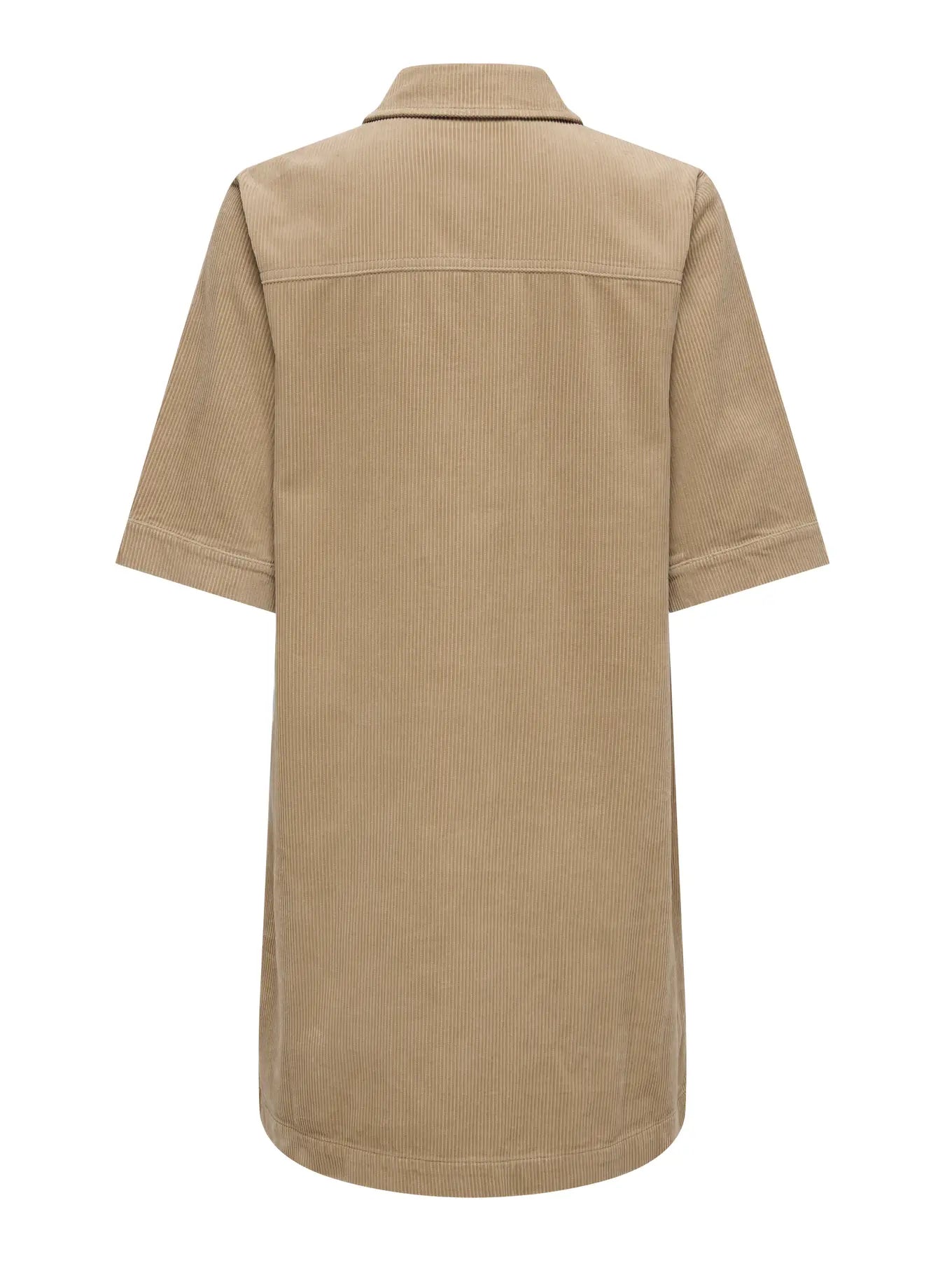 SHIRAZ SS BUTTON DRESS - Silver Mink