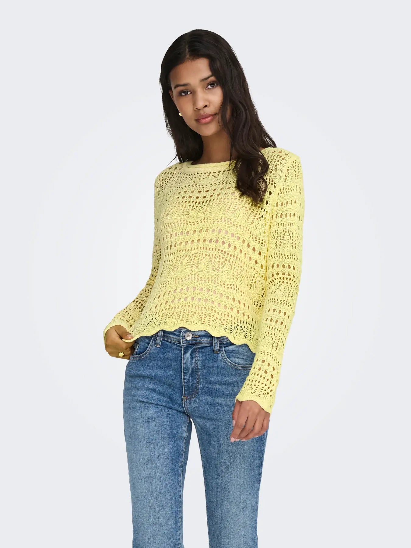 SUN LAY LS BOATNECK PULLOVER - Double Cream