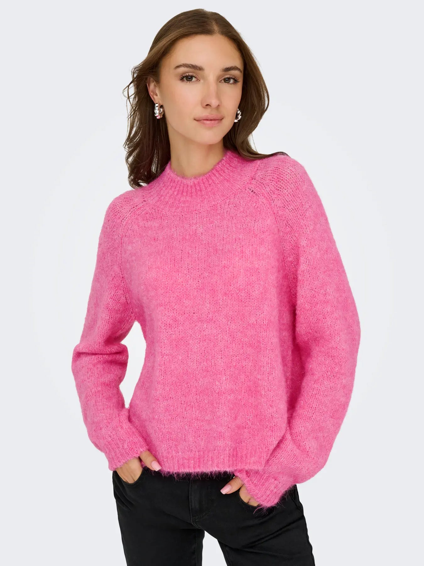 ZOEY LIFE L/S RAGLAN PULLOVER - Pink Cosmos MELANGE